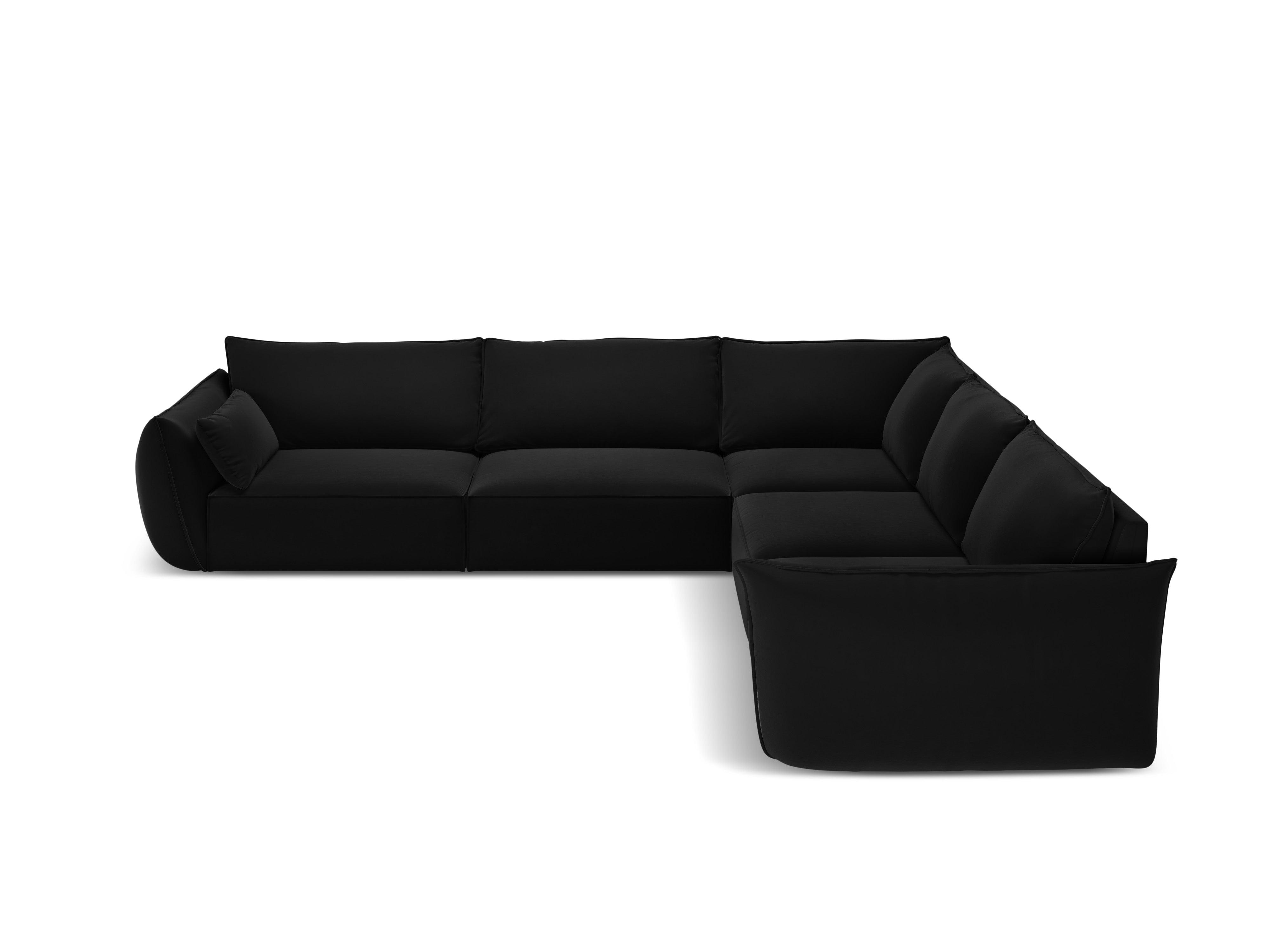 Narożnik symetryczny aksamitny VANDA czarny Mazzini Sofas    Eye on Design