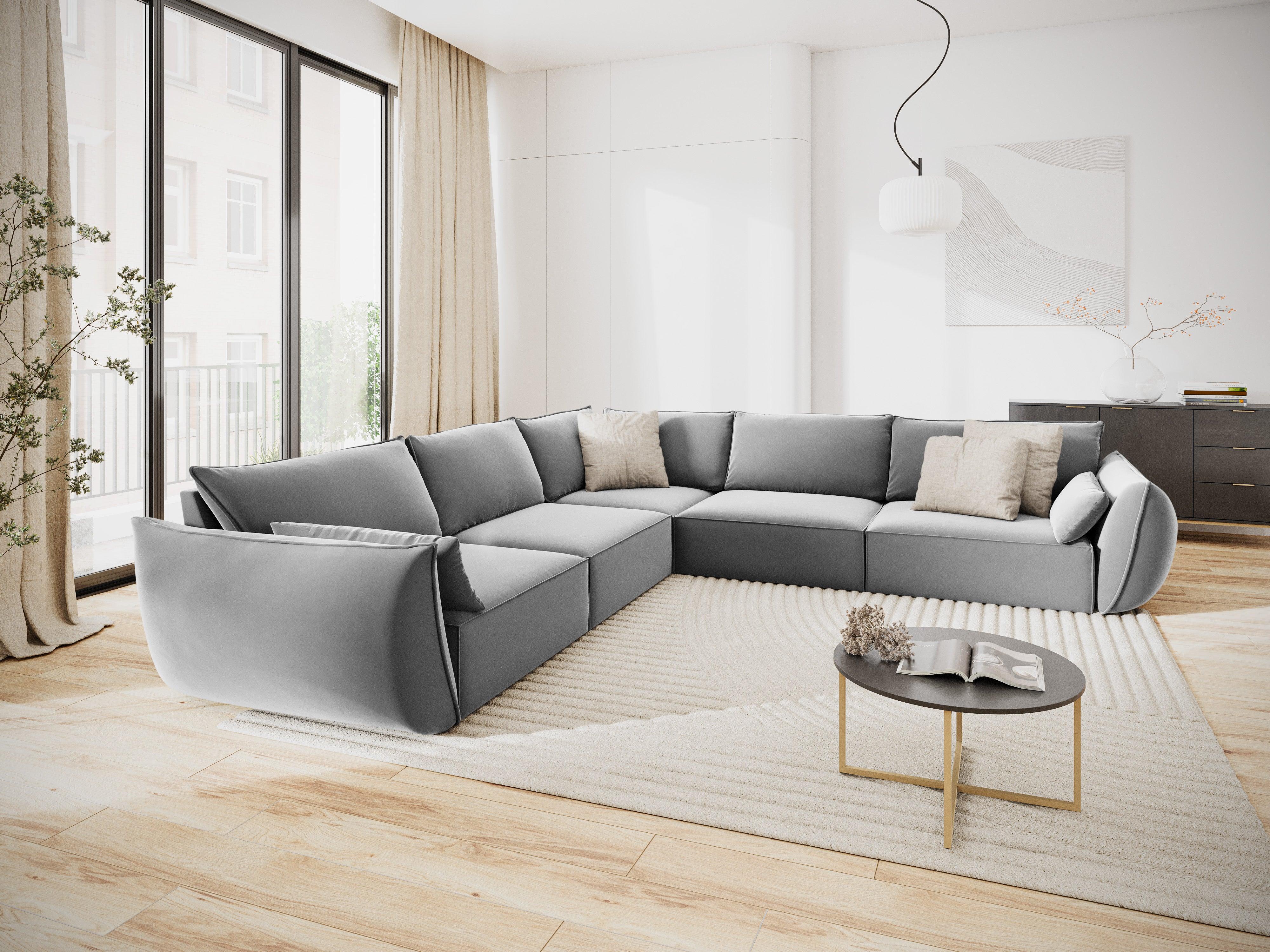 Narożnik symetryczny aksamitny VANDA szary Mazzini Sofas    Eye on Design