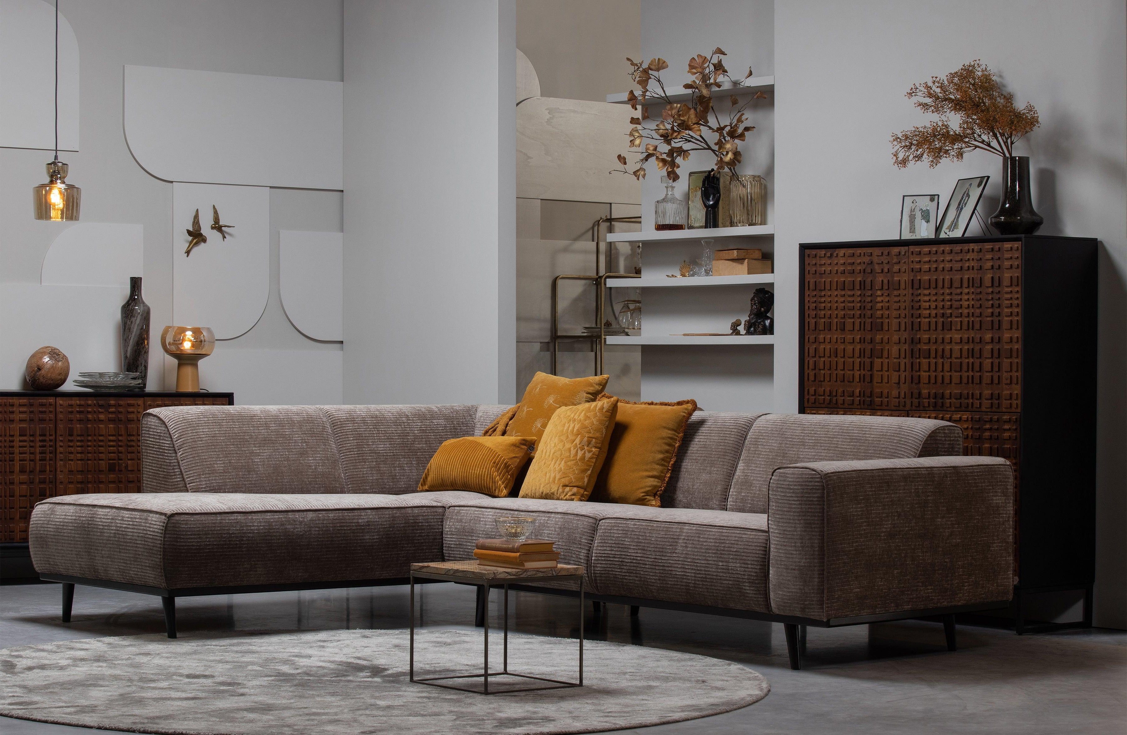Left-sided Corner Sofa STATEMENT Brown Mélange