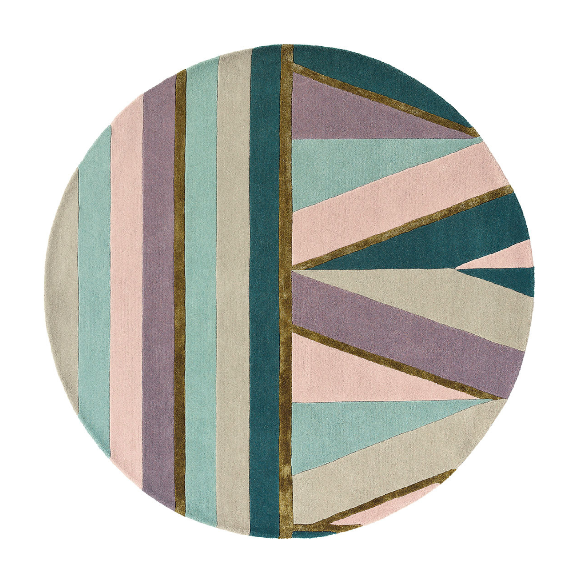 Sahara Round rug purple-turquoise