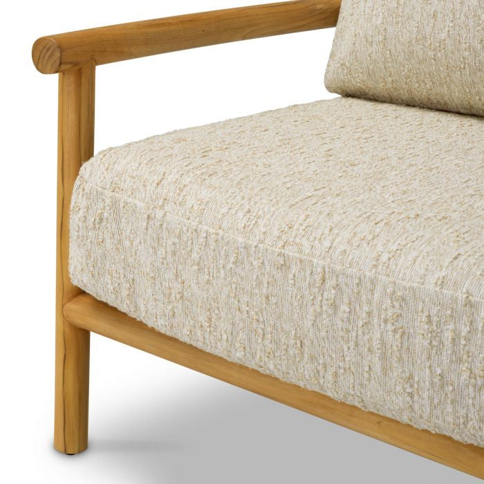 Outdoor Armchair OMBRIA Cream with Wooden Base