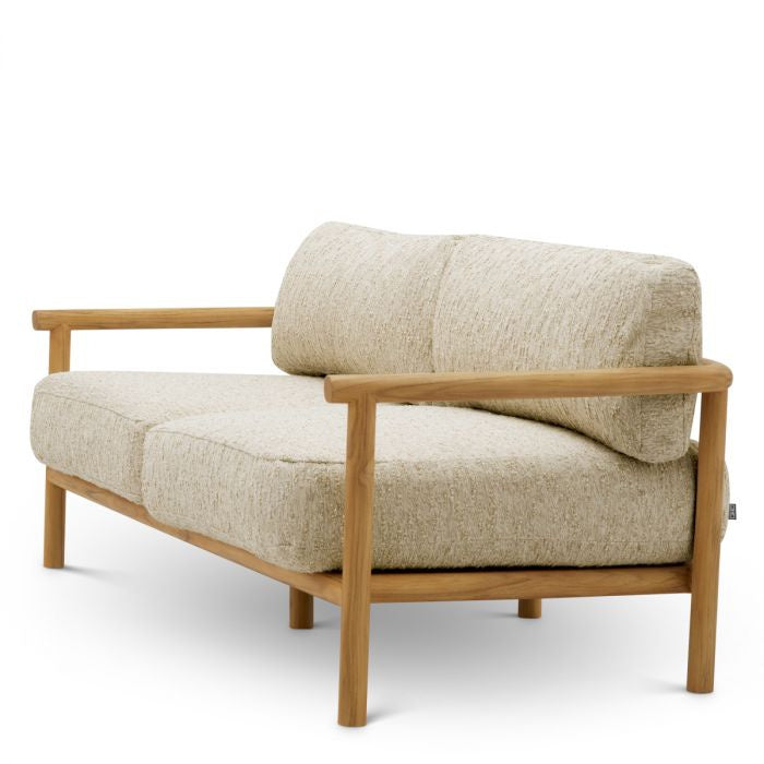 Outdoor Sofa OMBRIA Cream with Wooden Base