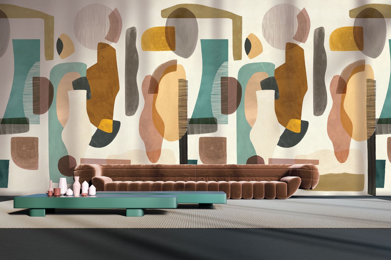 AUDRIA mural brown with green