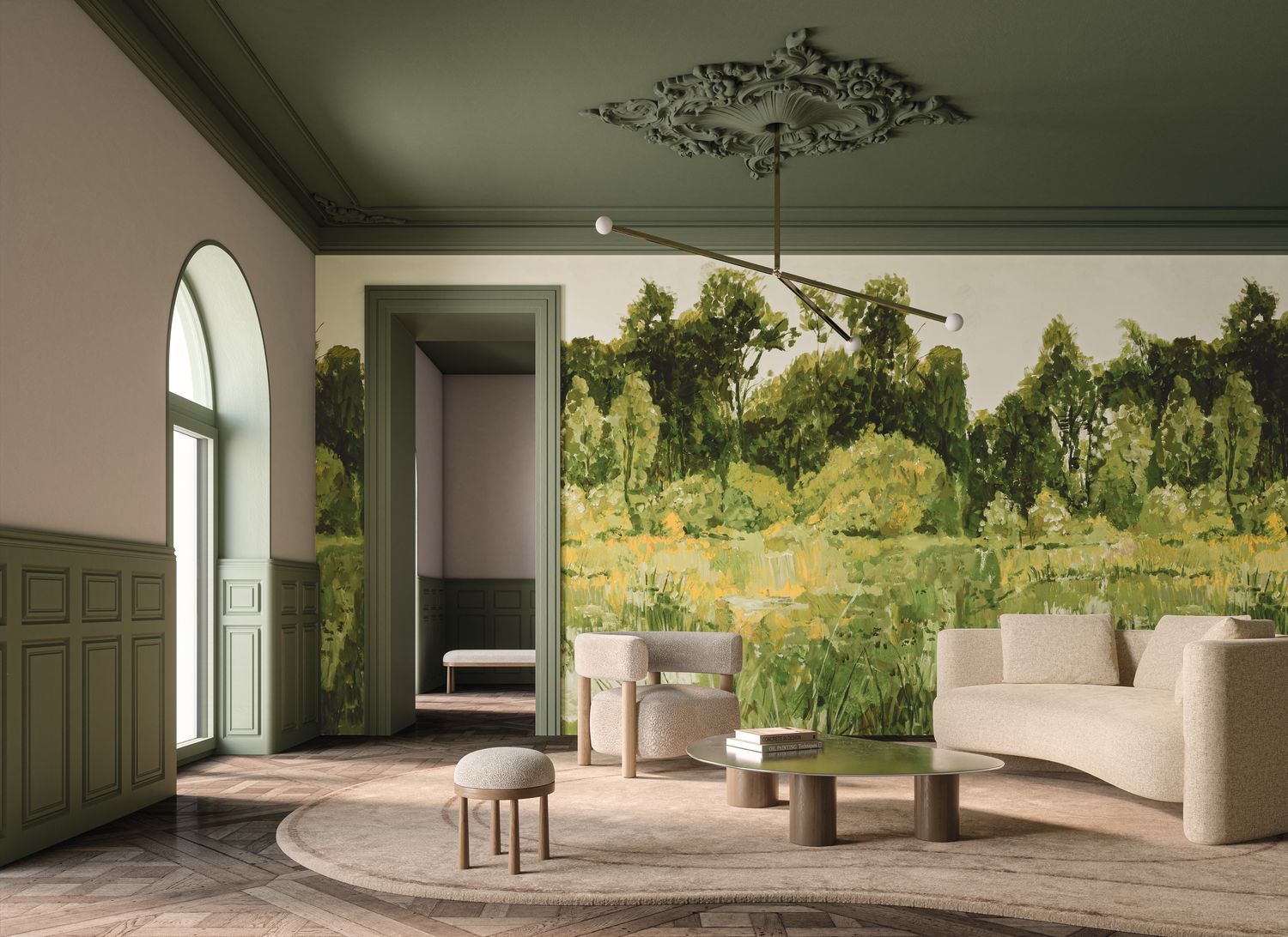 COLVERT Mural warm green