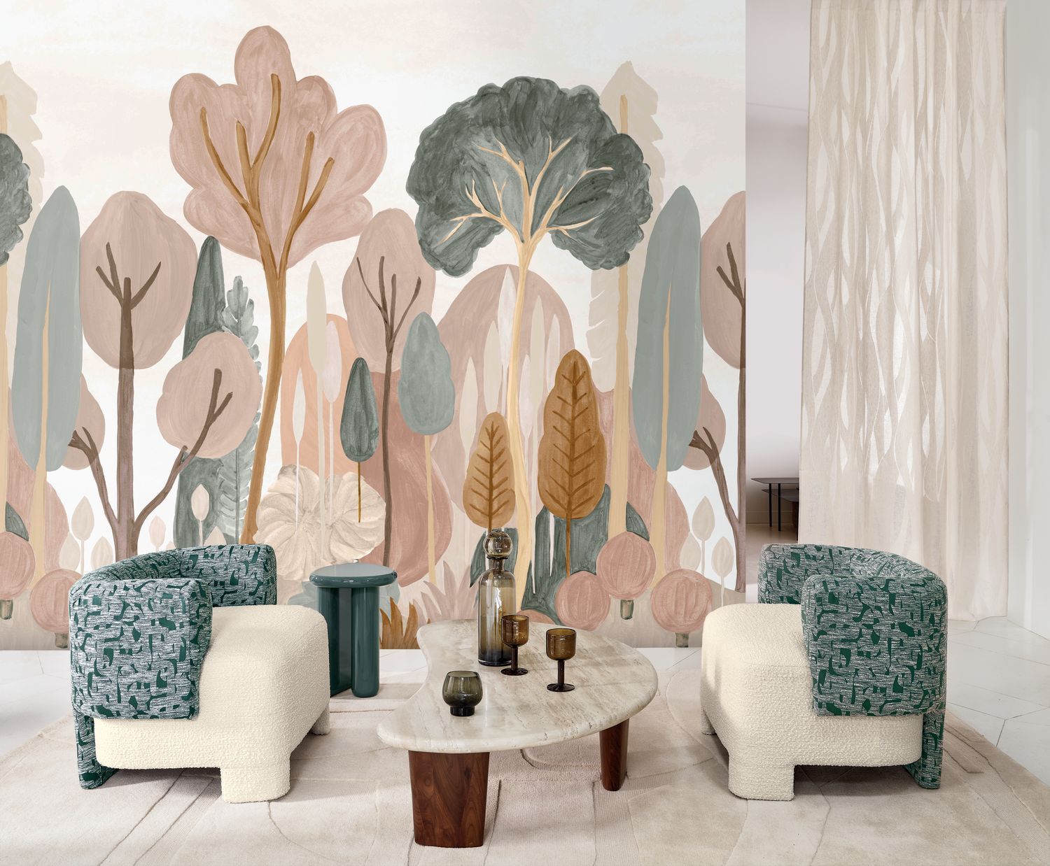 ORME brown mural with green