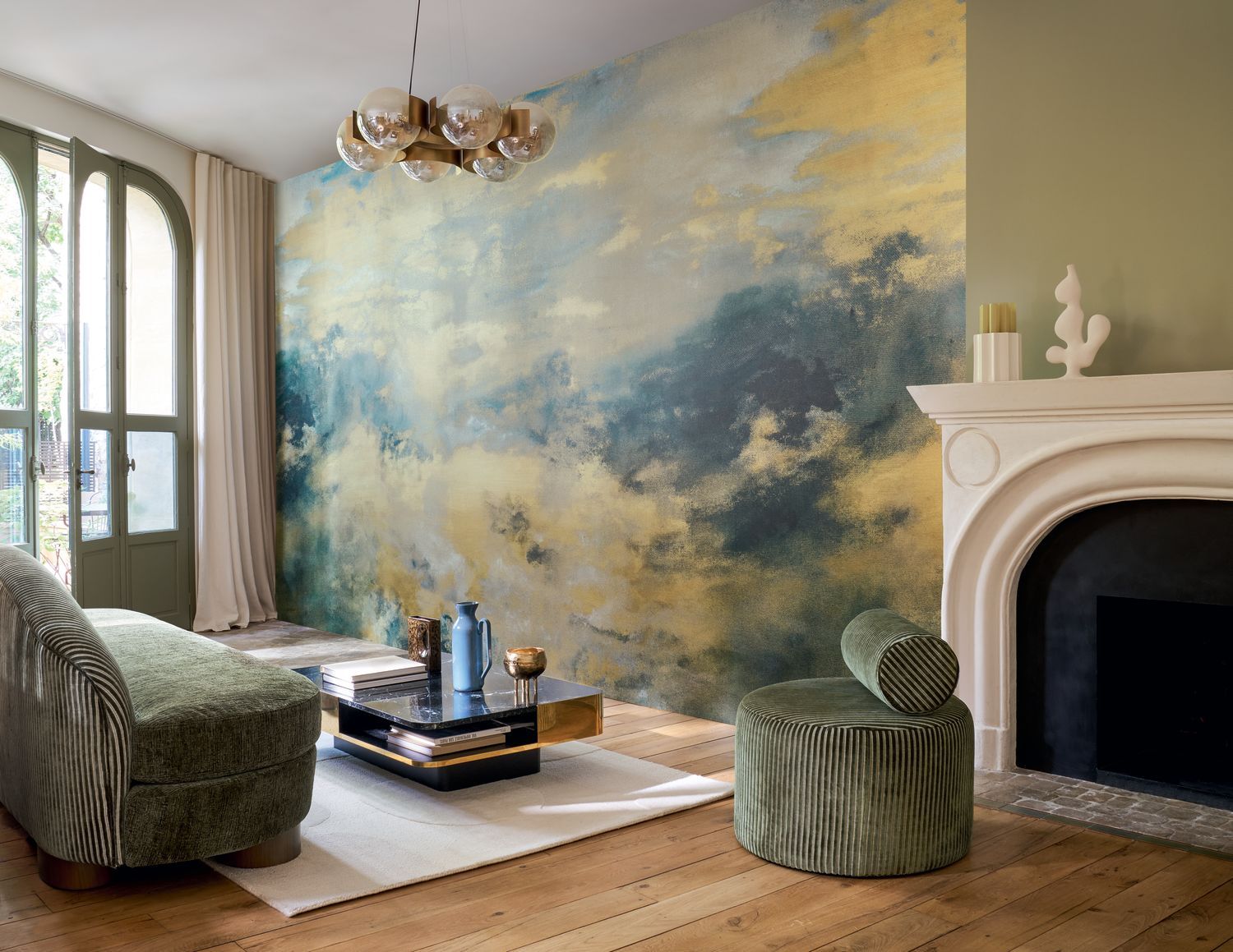 Mural HEURE DOREE beige