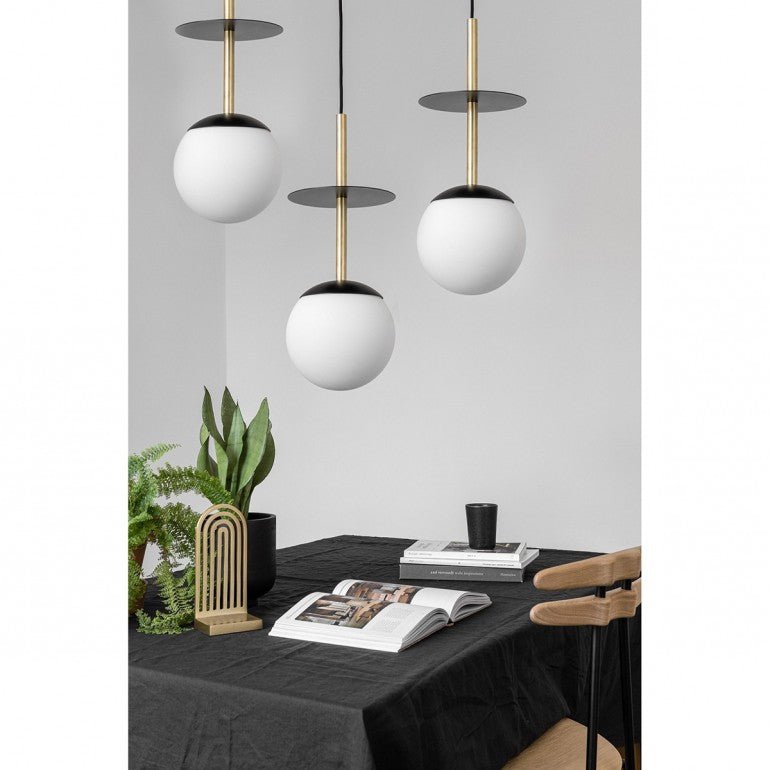 Lampa wisząca PLAAT 3L czarna z mosiądzem Ummo
