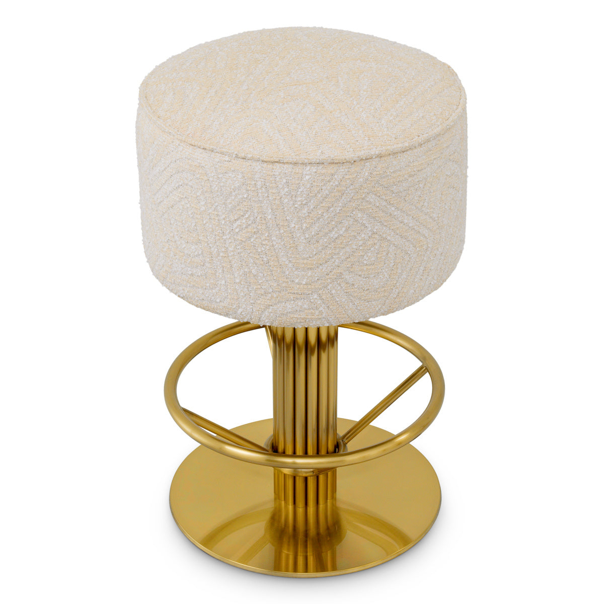 CARLETON Cream Stool with Gold Base