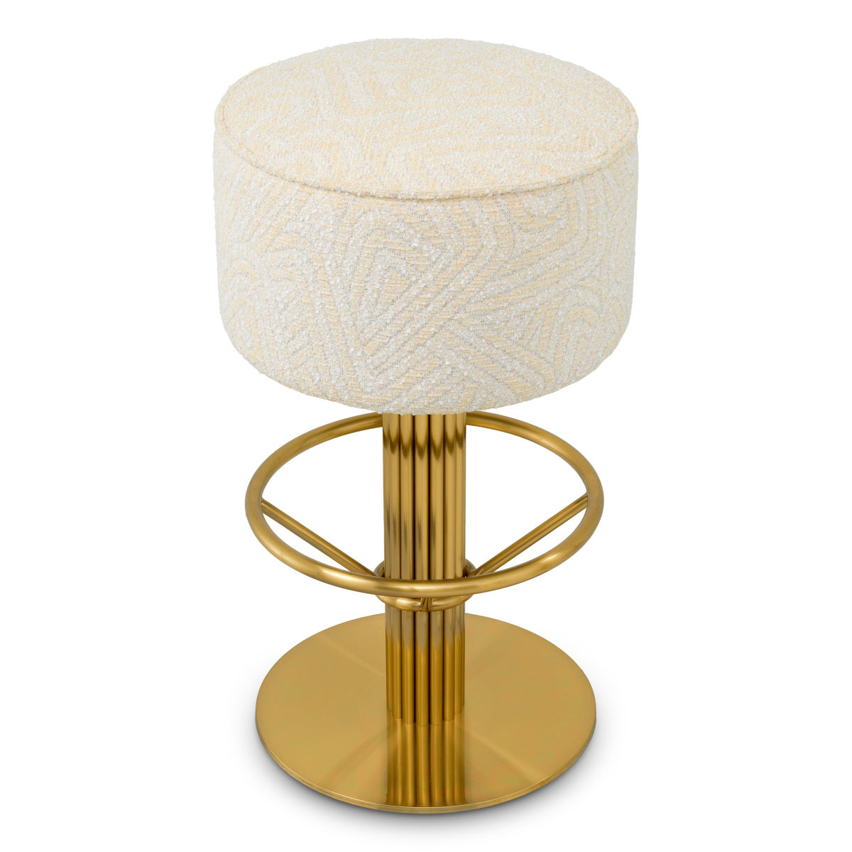 CARLETON Cream Bar Stool with Gold Base