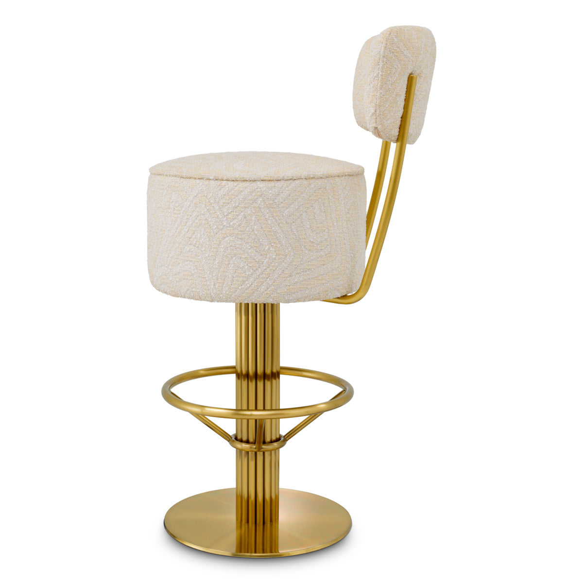 CARLETON Cream Stool with Gold Base