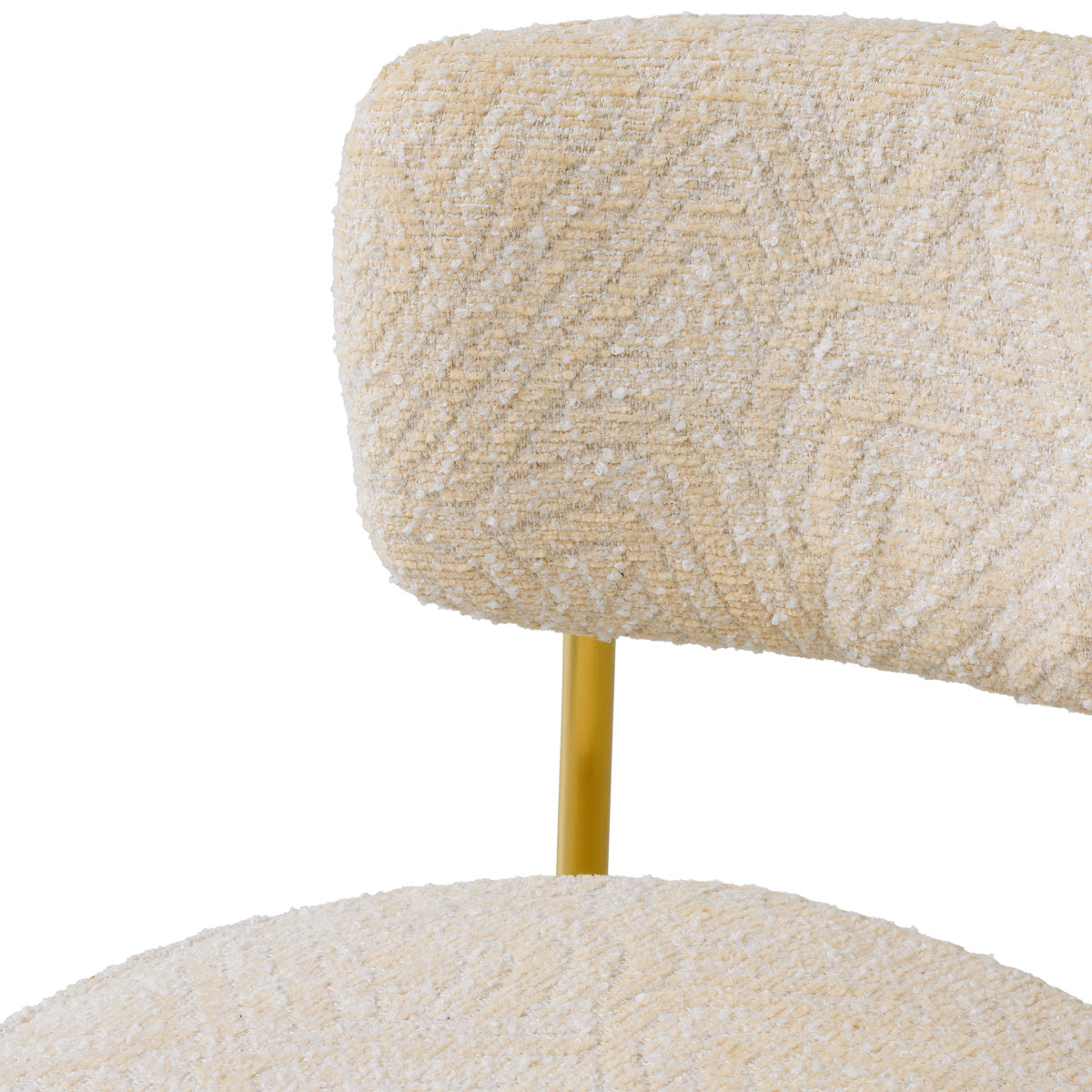Low stool CARLETON in cream with a gold base