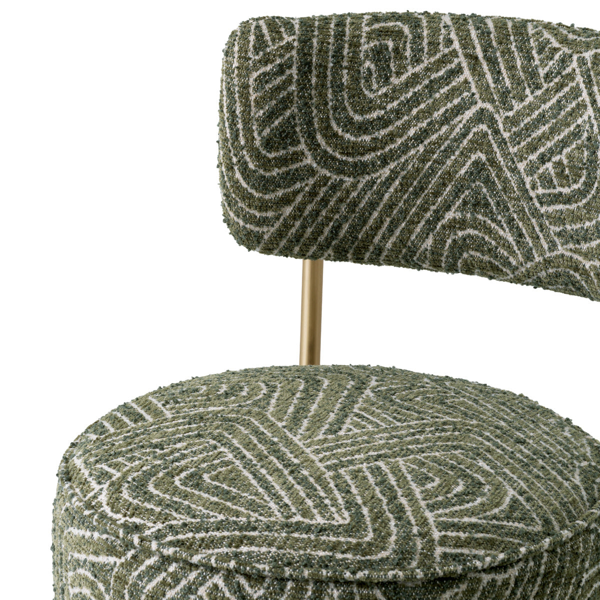 Low stool CARLETON green with a gold base