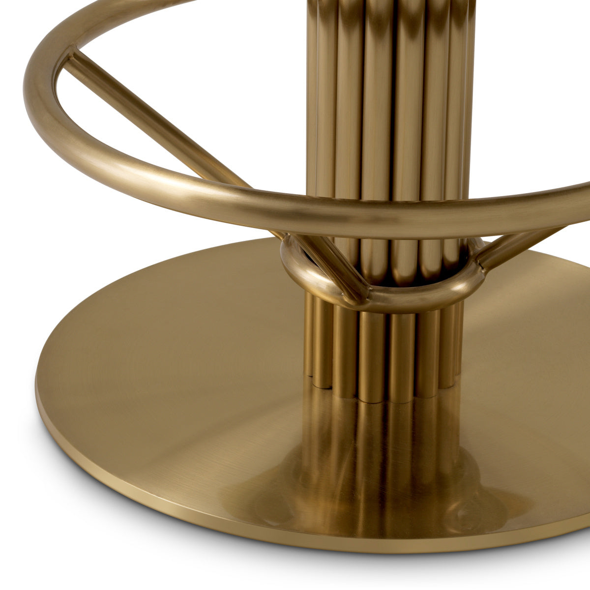Low stool CARLETON green with a gold base