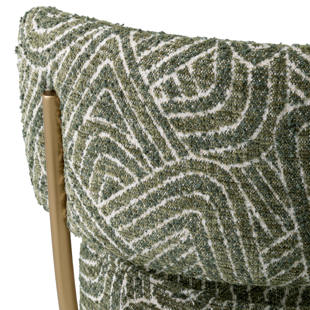 Low stool CARLETON green with a gold base