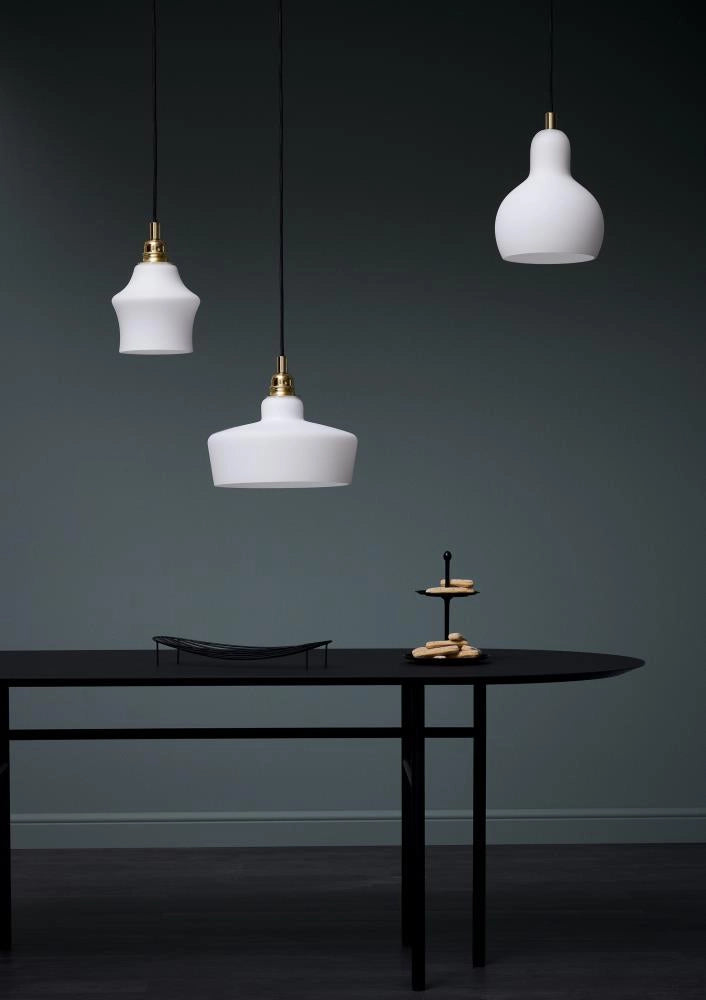 LONGIS WHITE pendant lamp with a chrome fixture