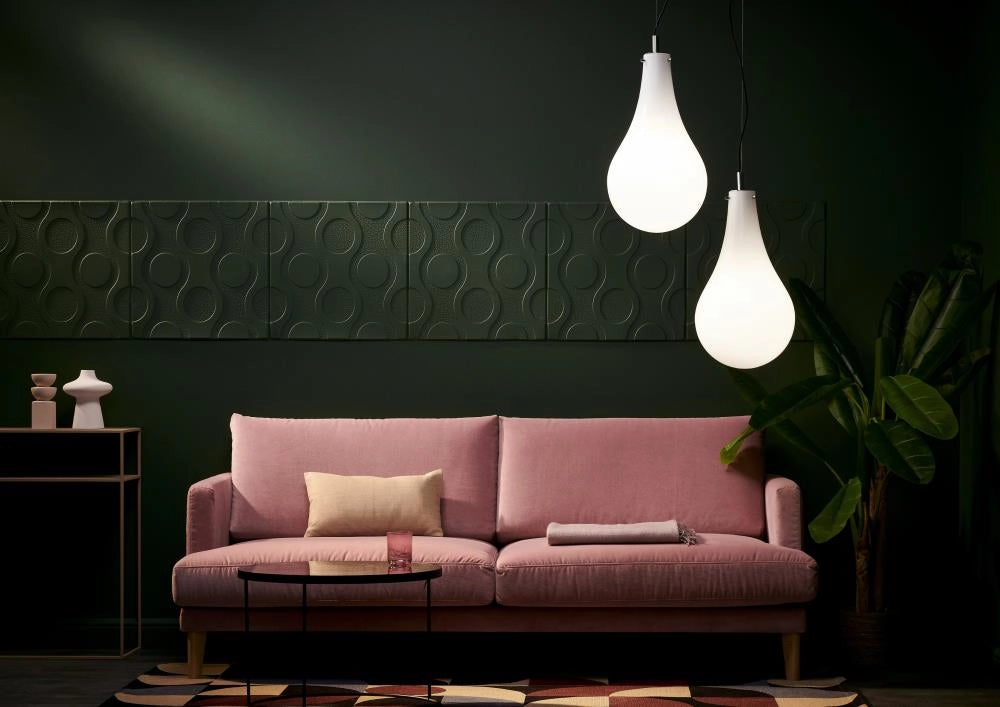 STILLA 2 pendant lamp white with silver finish