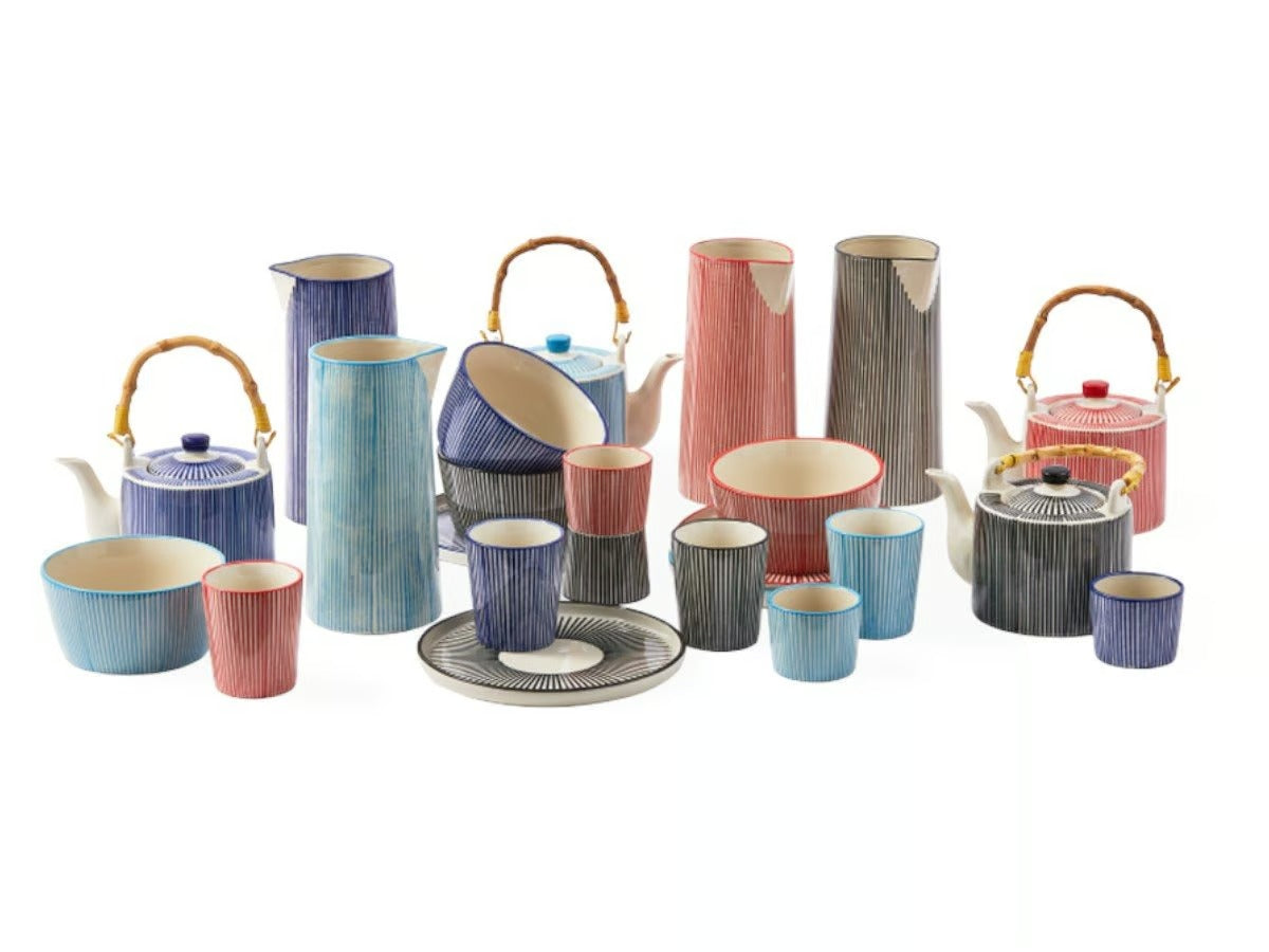 MARINE STRIPED espresso cup set colorful stoneware