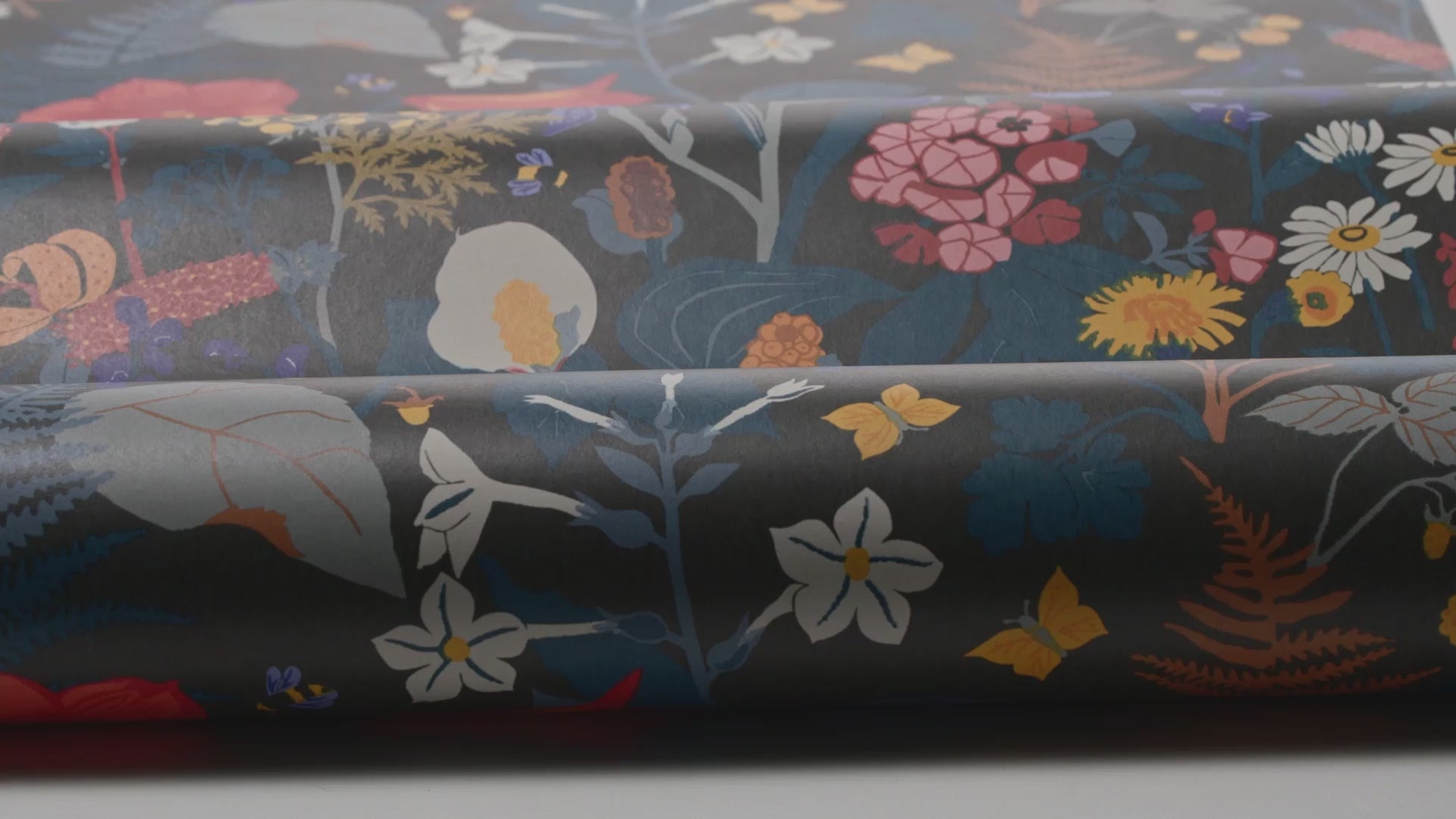 STUGRABATT Blue and Yellow Floral Pattern Wallpaper