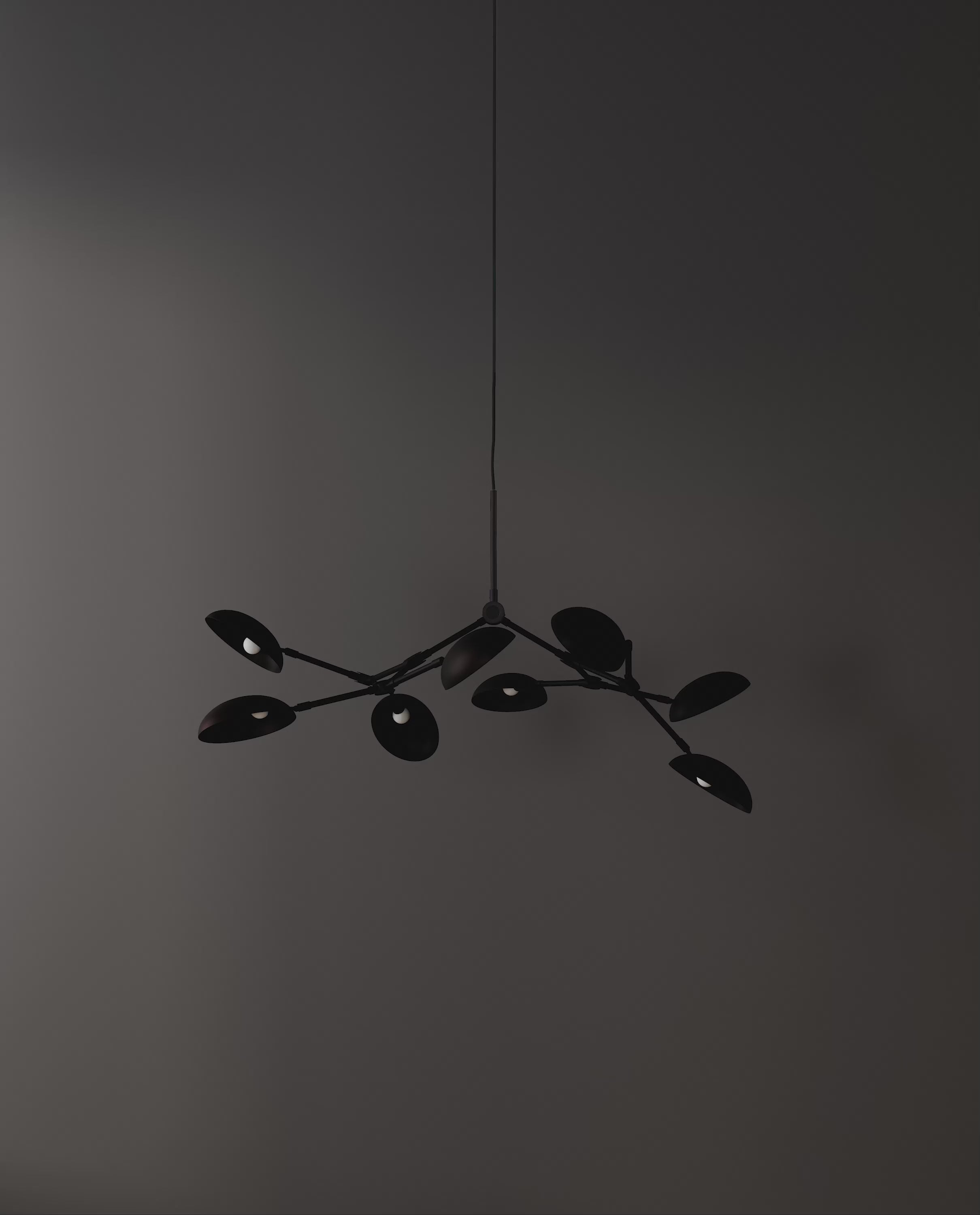 Black burned drop chandelier