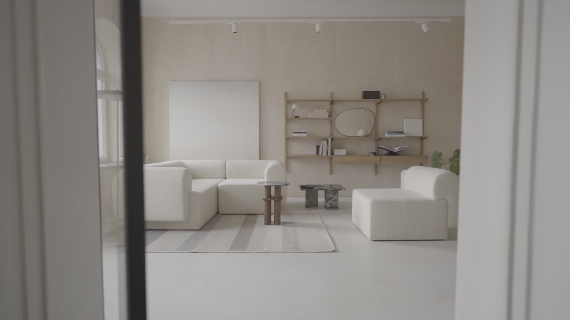 TORI modular sofa - right-side module brown boucle