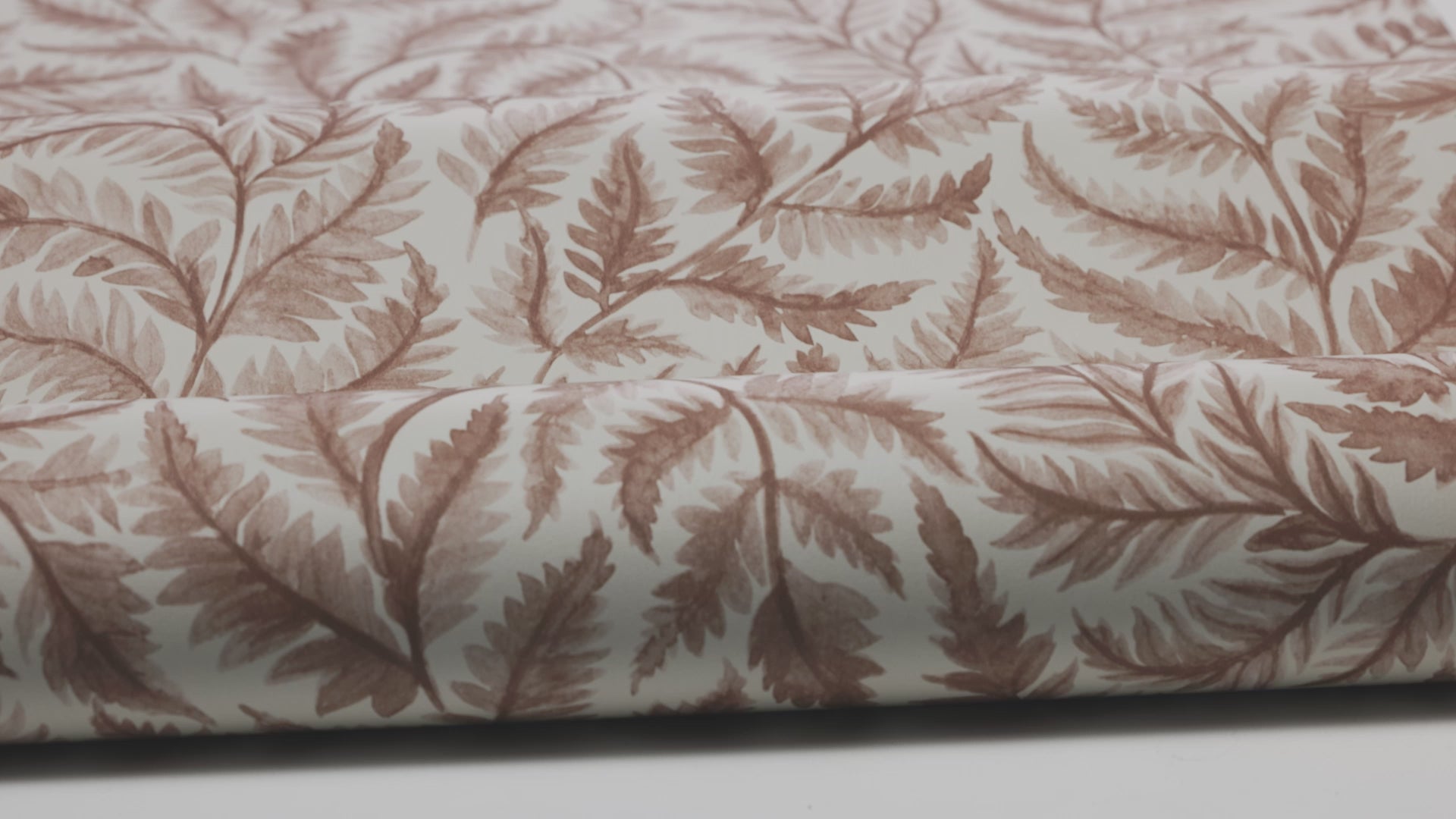 Non-woven paper wallpaper with a plant pattern FERNS red with cream