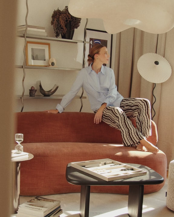 AURA Armchair in Beige Chenille