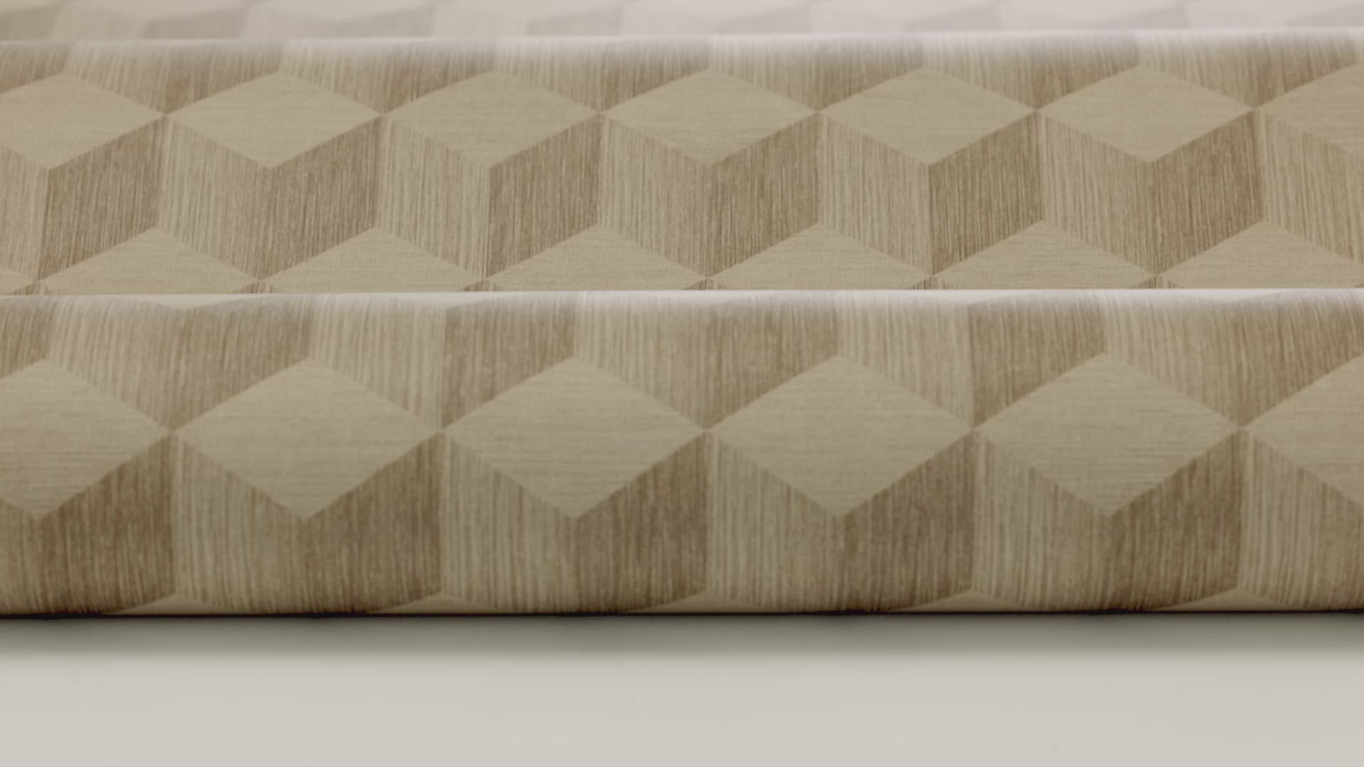 Non-woven paper wallpaper with a geometric pattern CUBE dark beige