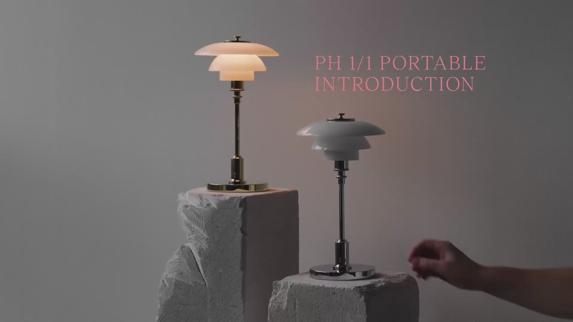 Portable lamp PH 1/1 white with chrome base