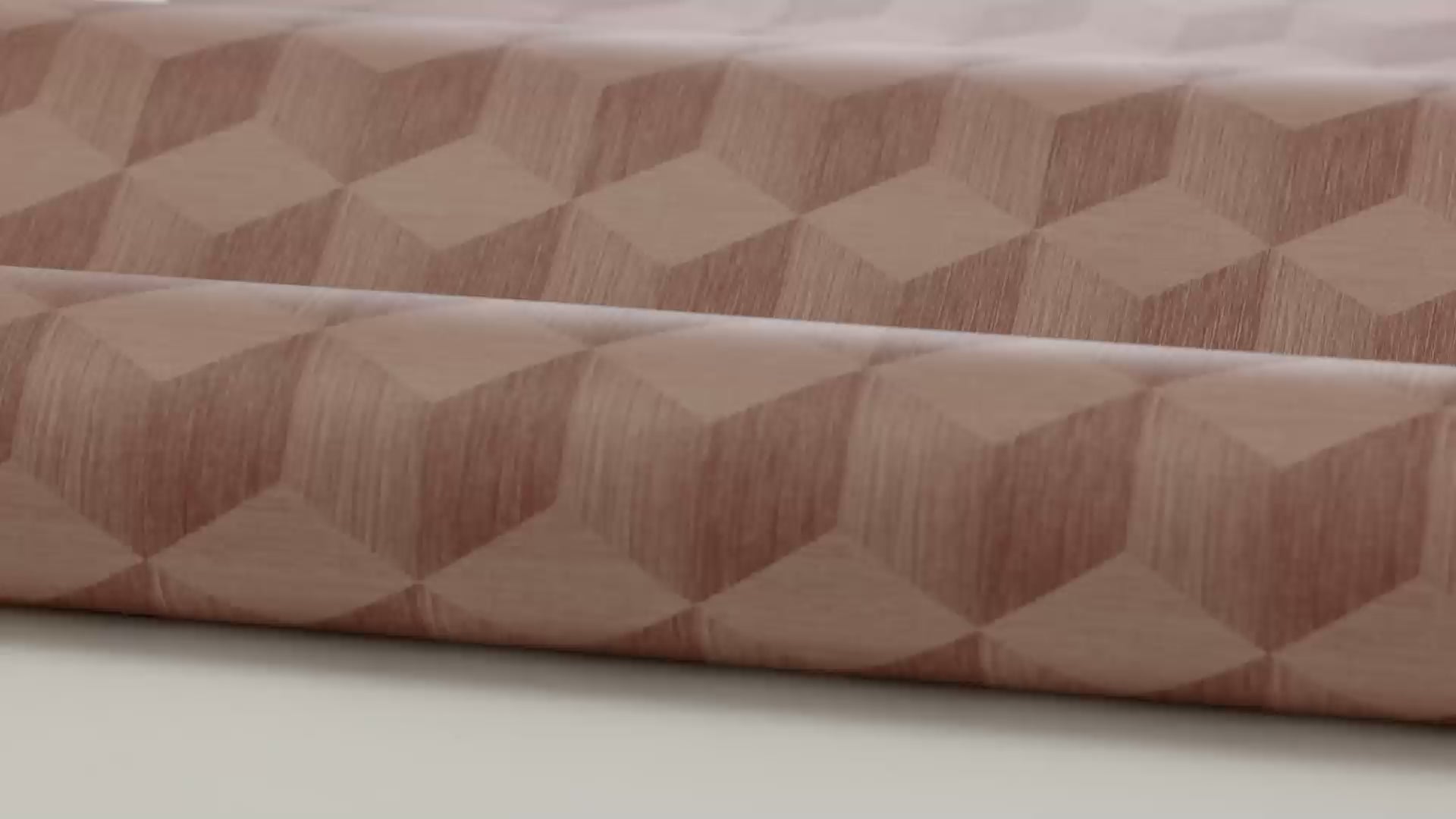 Non-woven paper wallpaper with geometric pattern CUBE terracotta