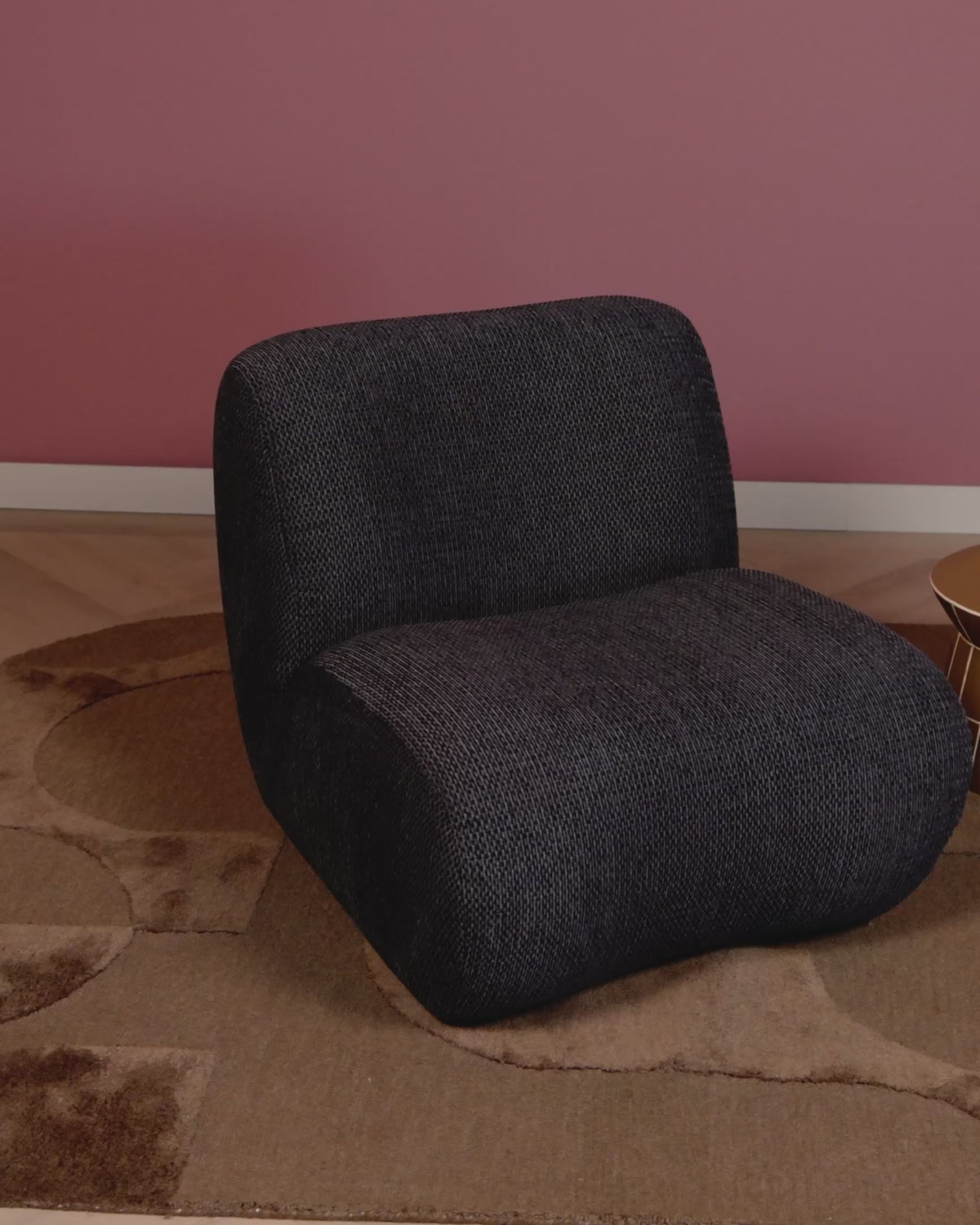 TUMO Dark Purple Side Table with Beige