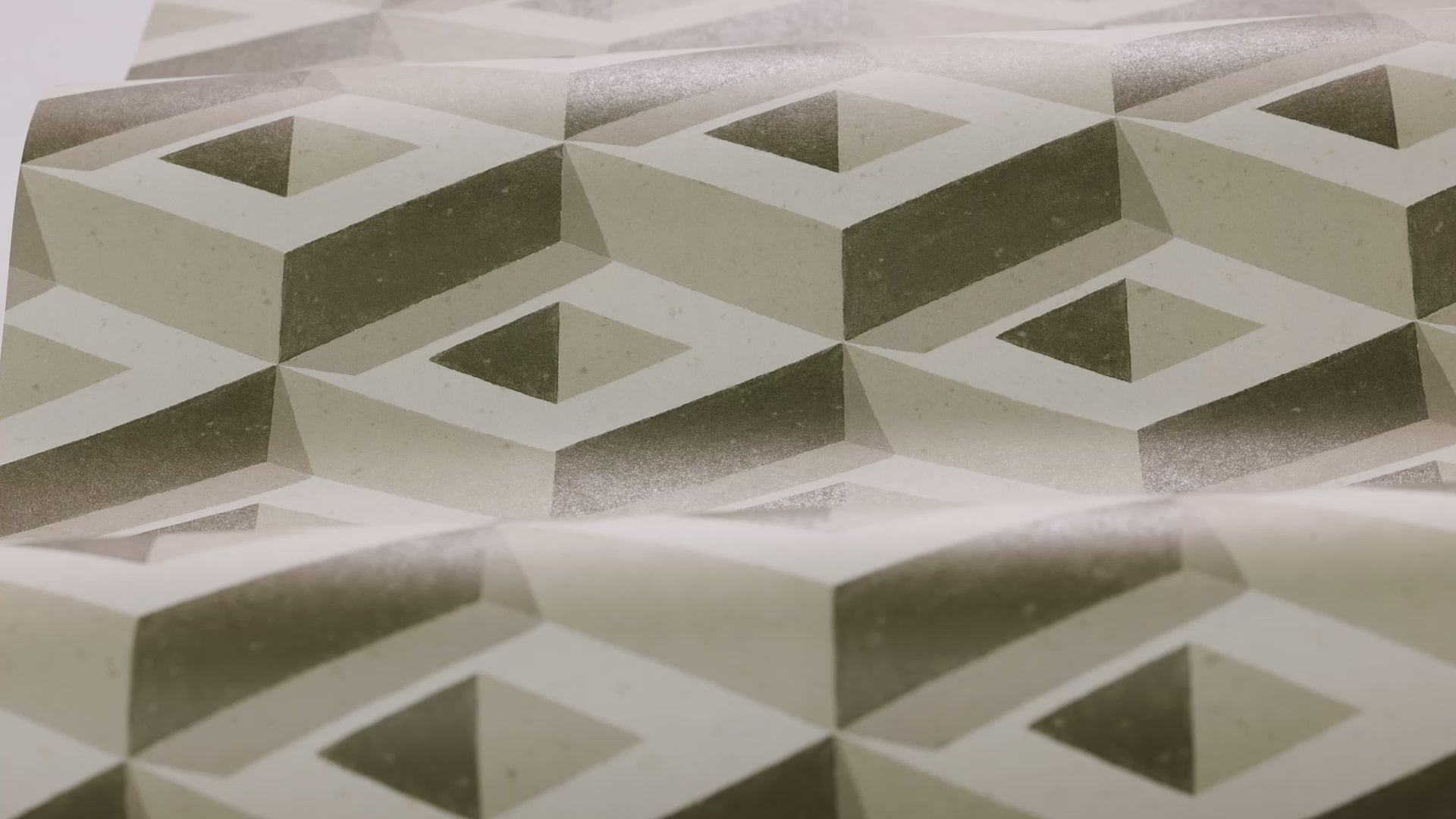 3D BOXES Beige and Brown Geometric Pattern Mural