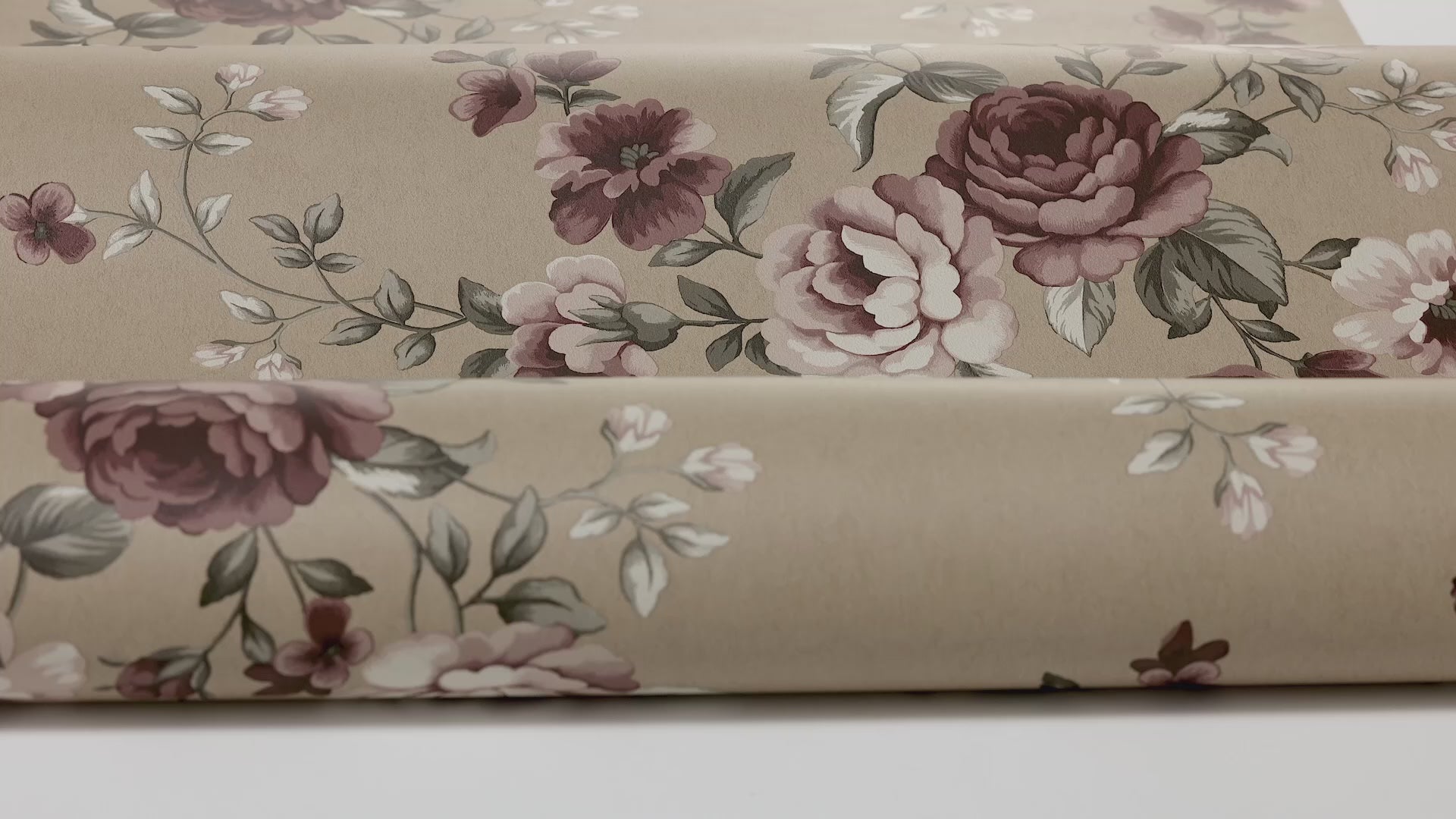 NOMI Brown Floral Plant Motif Wallpaper