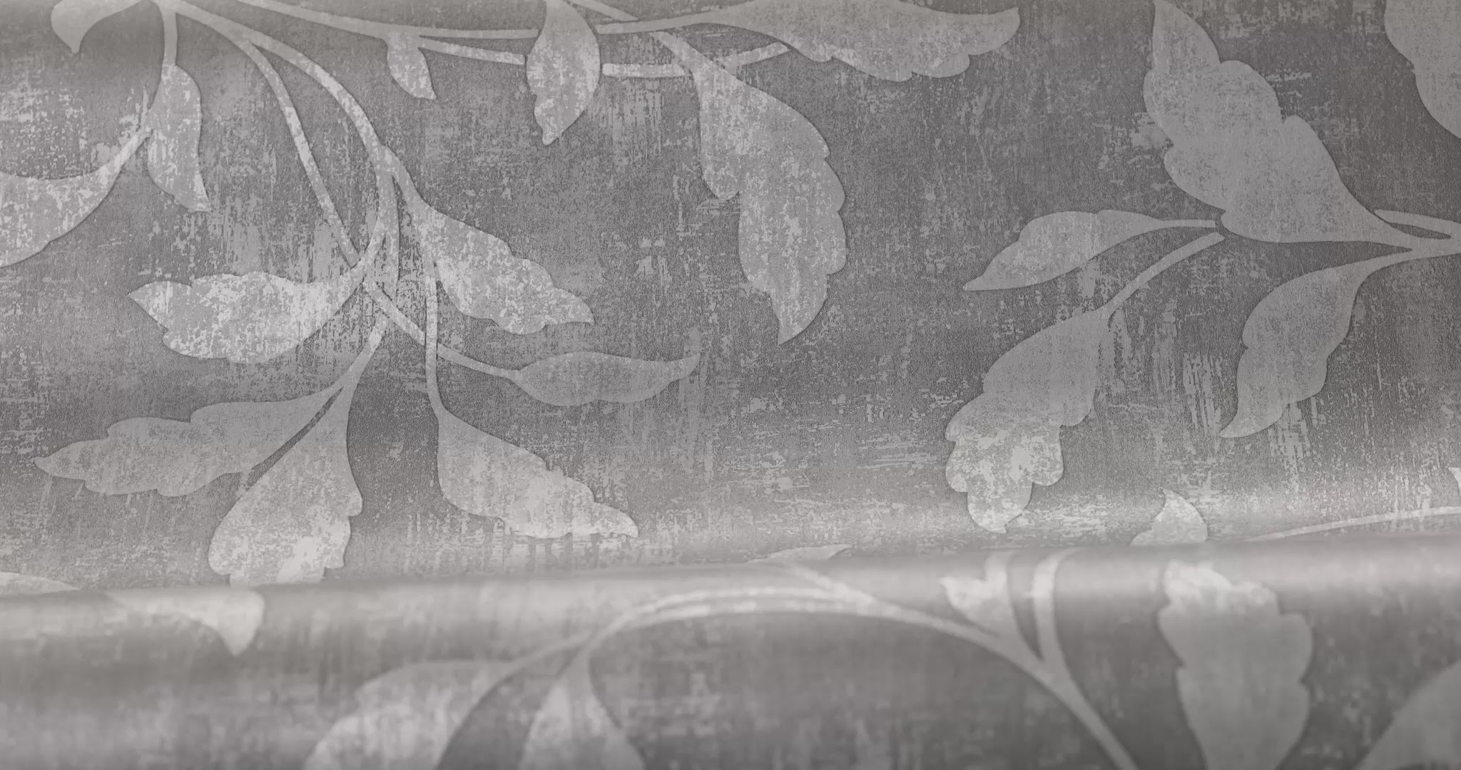 Non-woven paper wallpaper with a floral pattern ROSEWOOD NIGHT gray