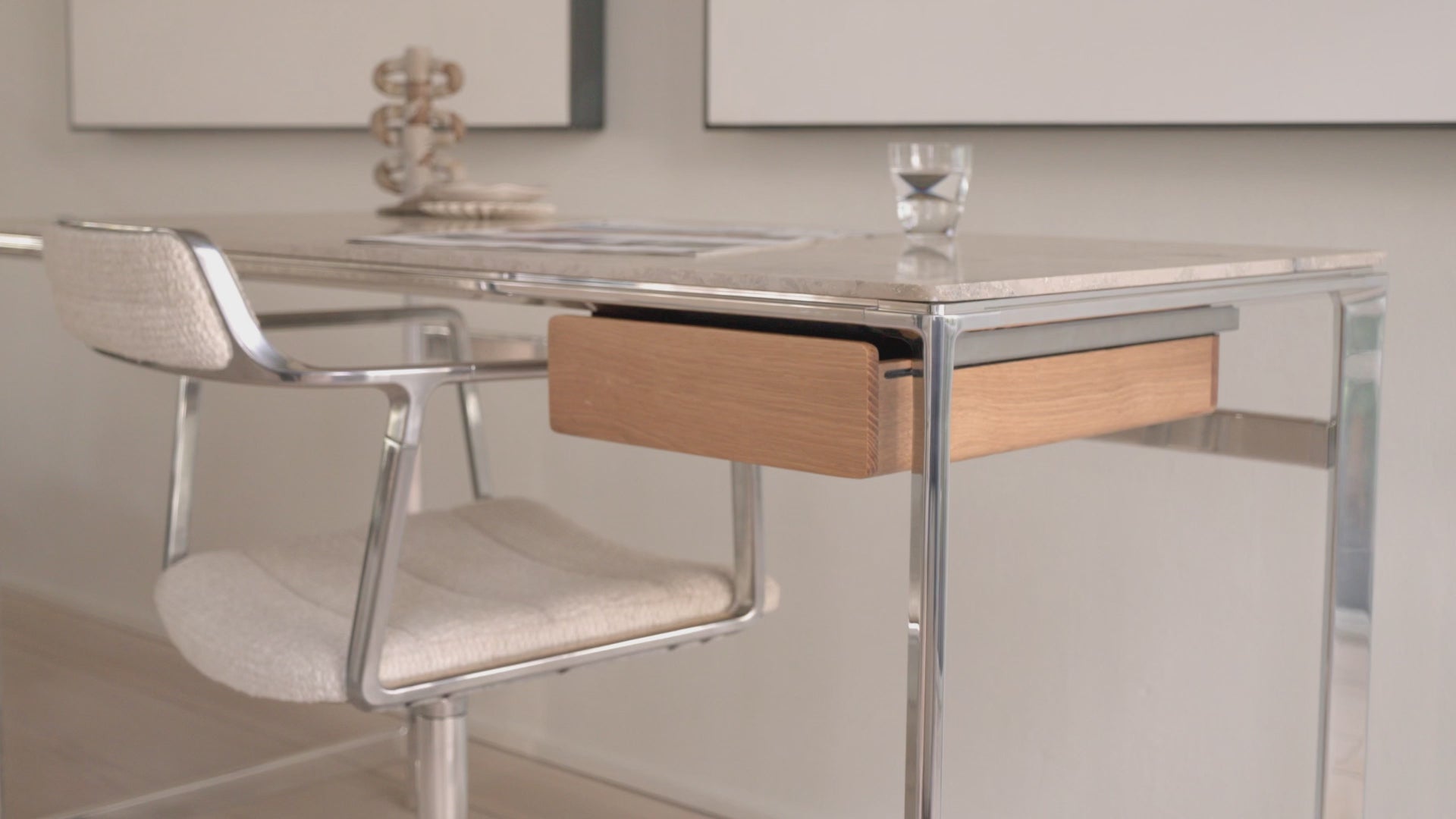 STUDIO desk with marble top