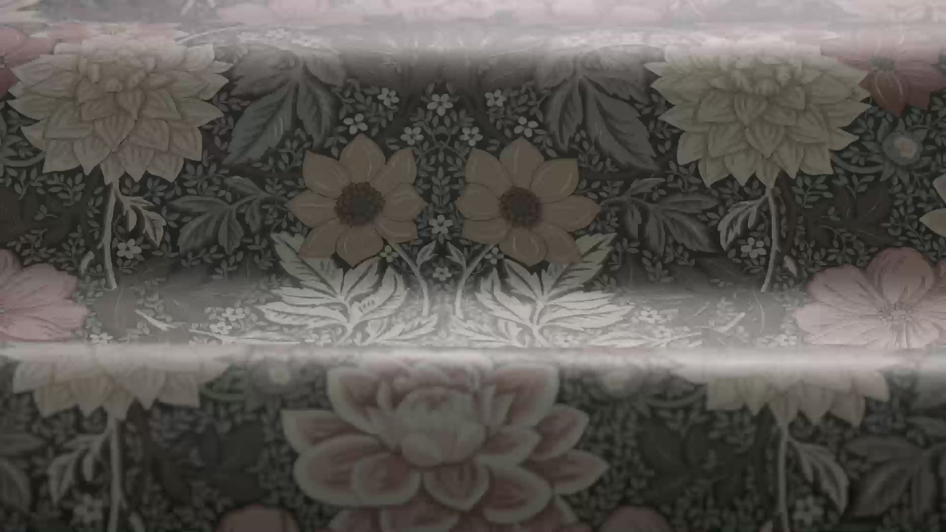 Non-woven paper wallpaper with a floral pattern DAHLIA GARDEN in brown with beige and pink