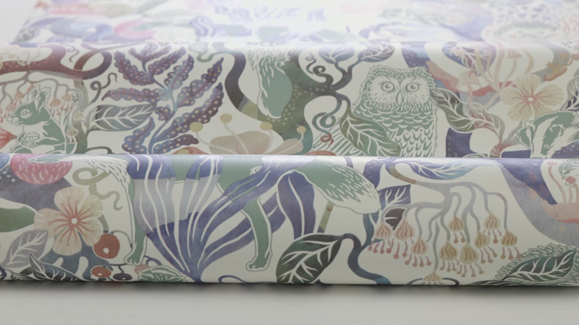 Children's wallpaper with a fairy tale forest theme MAGIC WOODS beige with navy blue