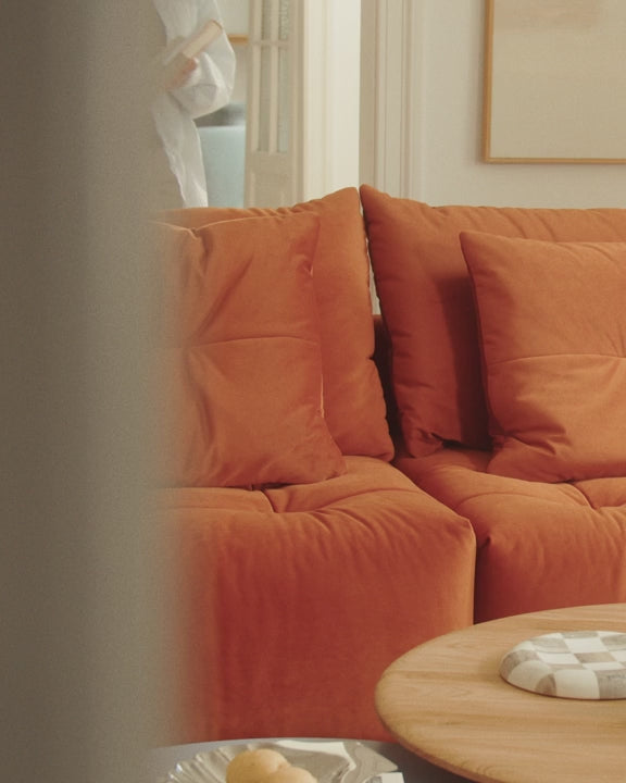 Bloom dark brown velvet 3-seater sofa with sleeping function