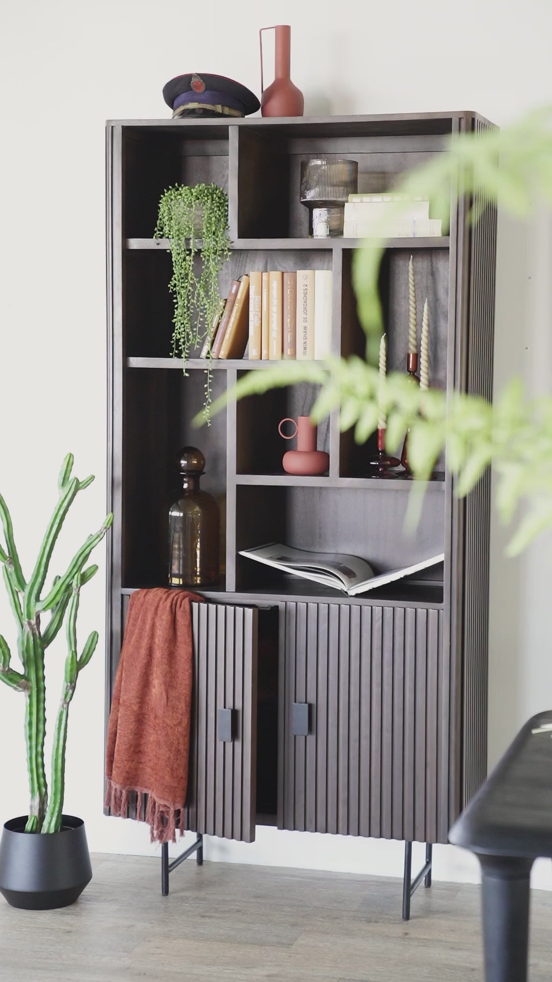 REMI Shelf dark brown mango wood