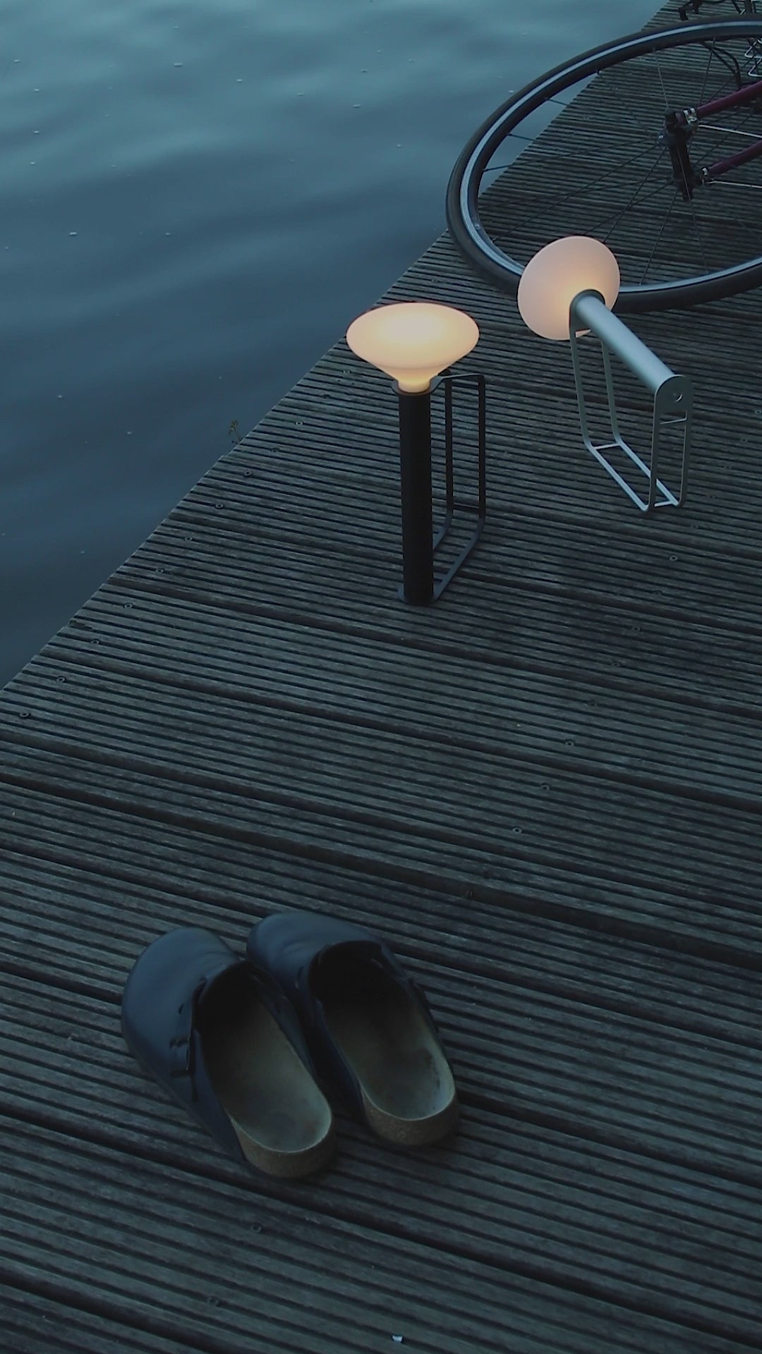 Portable outdoor lamp PITON silver