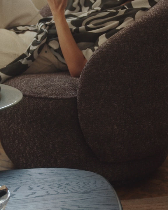 JONAS Light Gray Chenille Swivel Armchair
