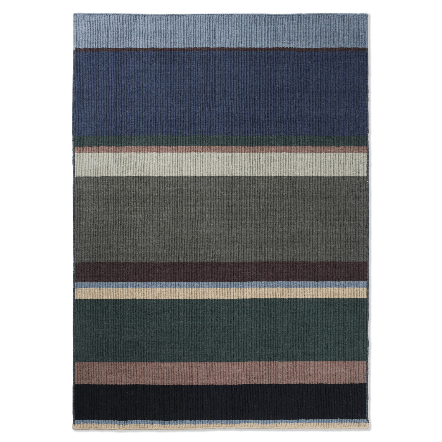 Artisan stack navy-green stack rug