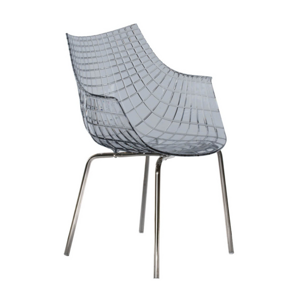 Meridiana chair smoked with a chrome base [Julia] [Amelia SPR]