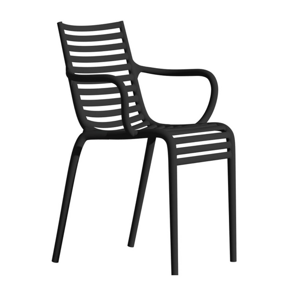 Chair with armrests PIP-E dark gray [Julia] [Amelia SPR]