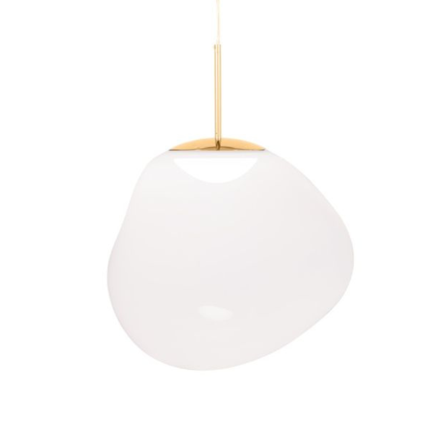 Melt iridescent hanging lamp with a golden finish