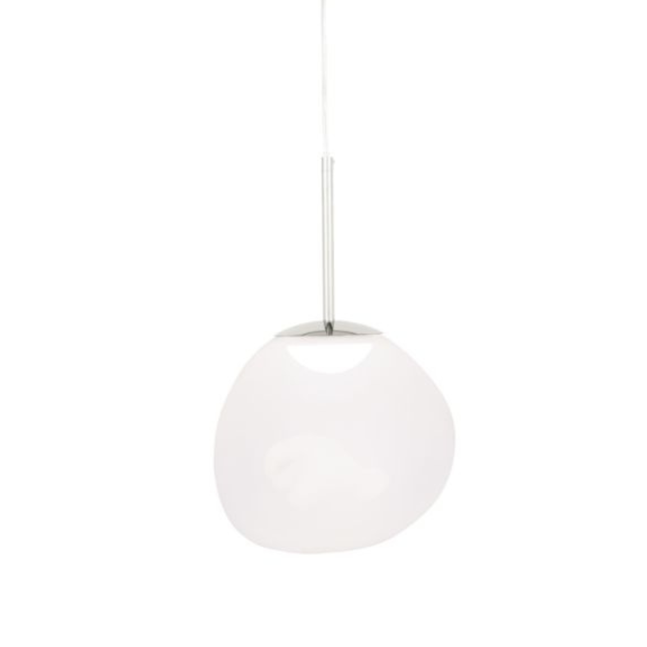 Melt overthrum hanging lamp with a silver finish