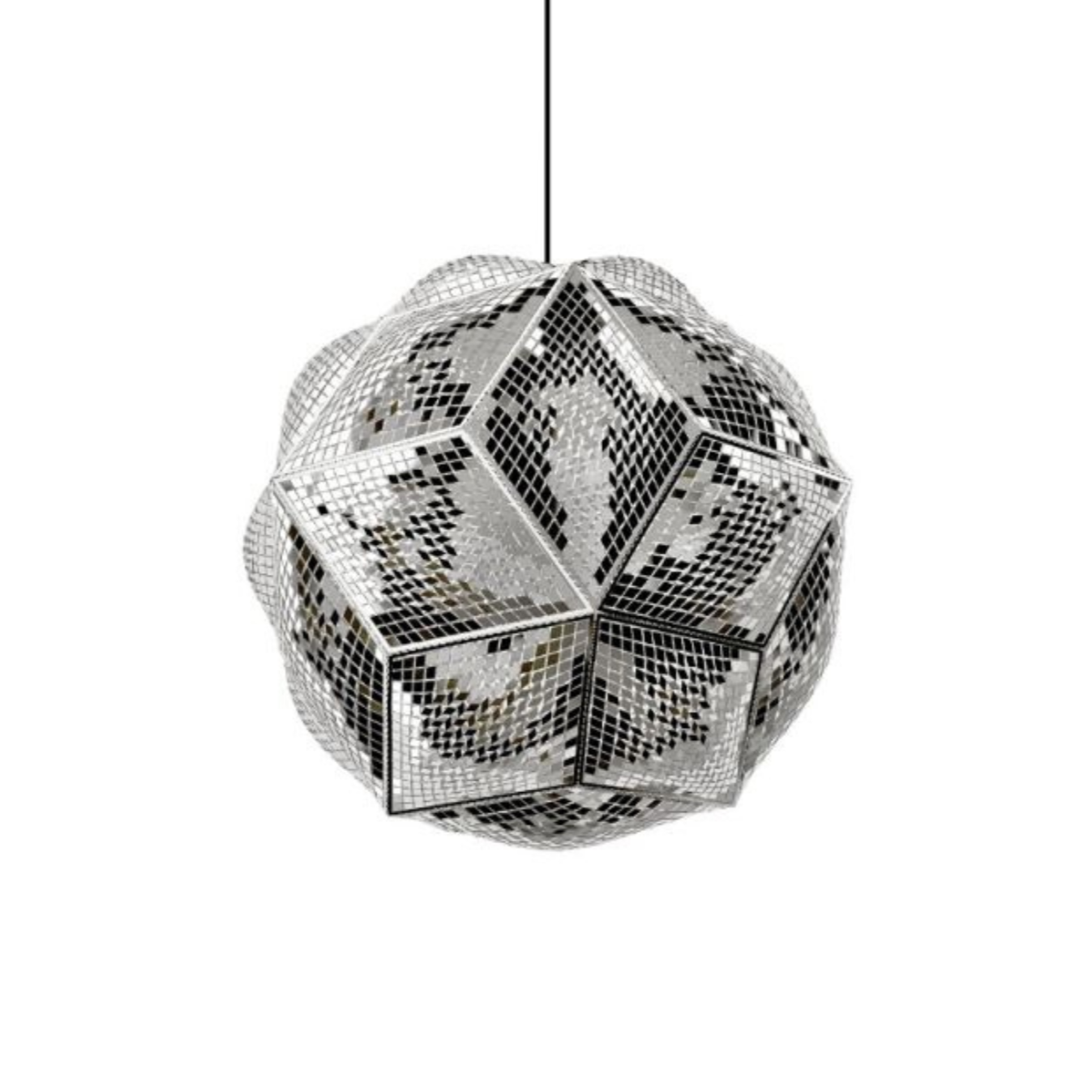 Silver puff hanging lamp