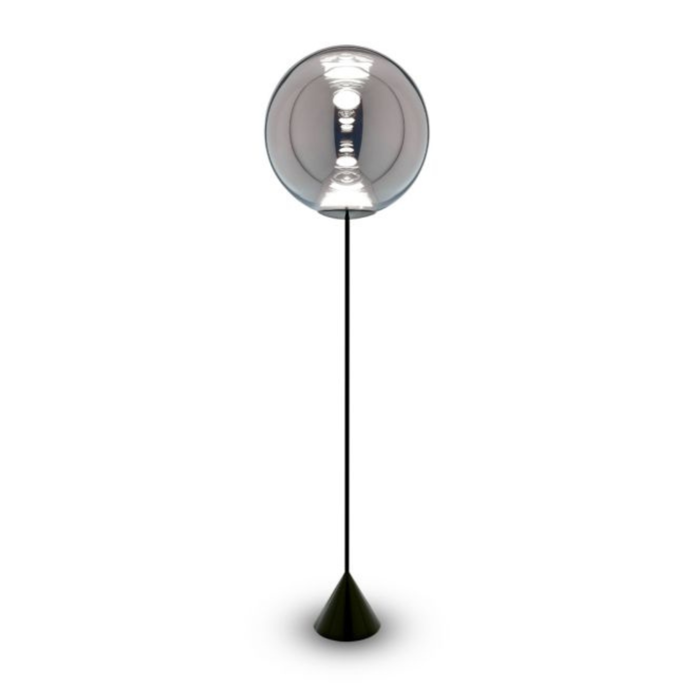 Globe Cone silver floor lamp