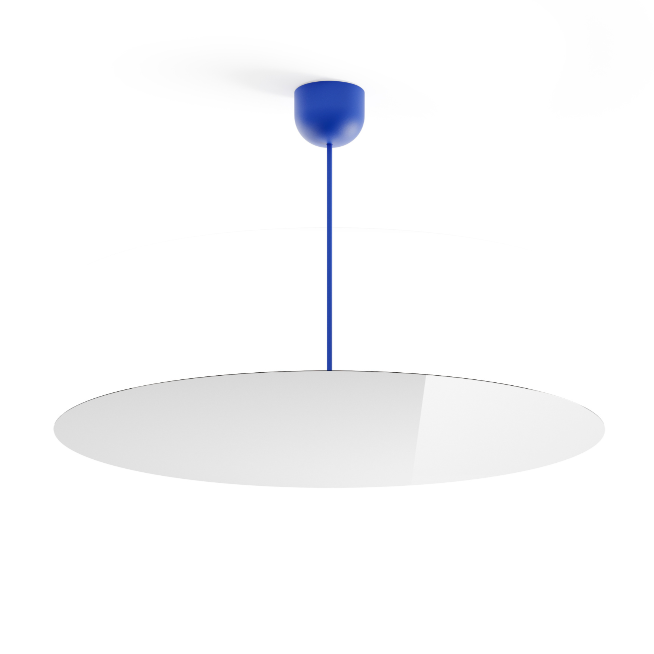 MilliMetro blue hanging lamp with a mirror effect