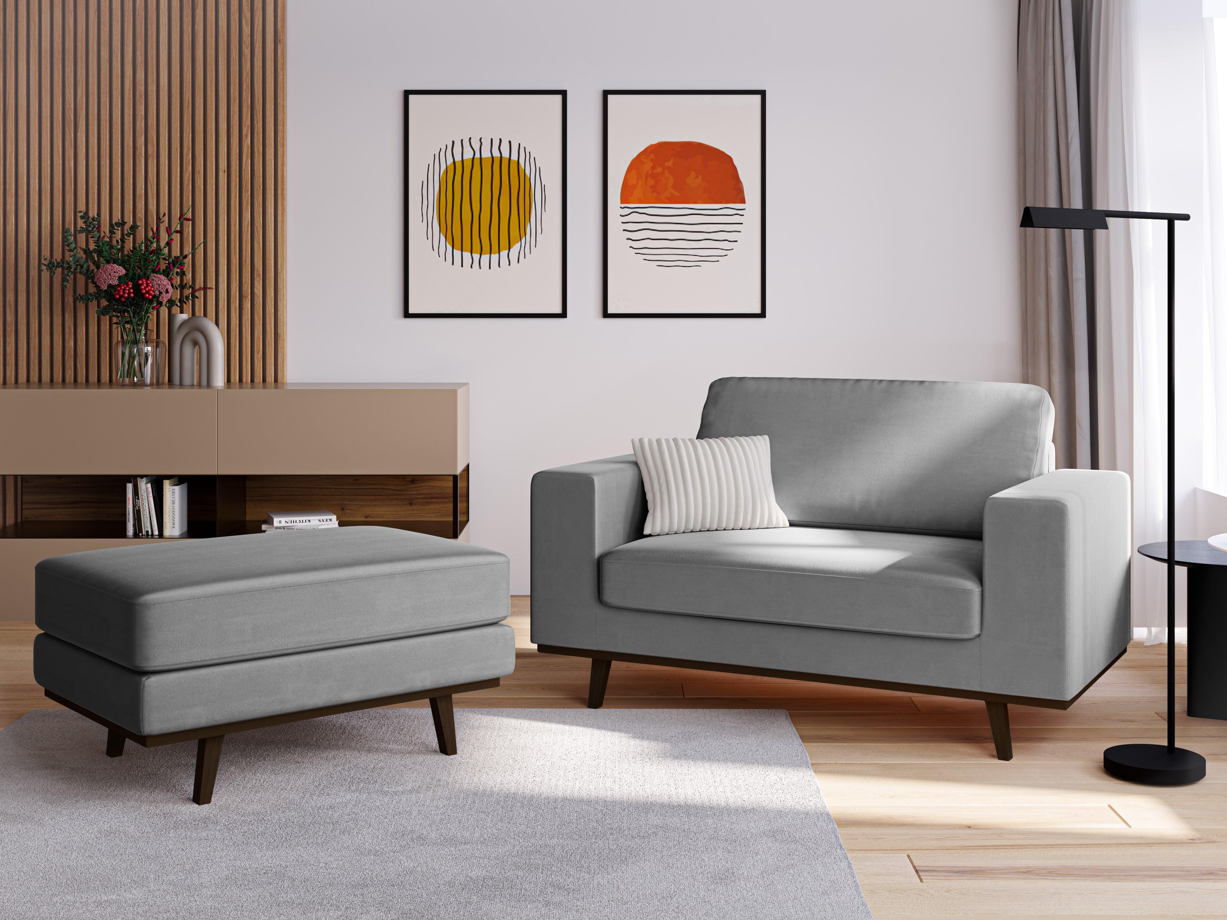 Puf aksamitny HEBE szary Mazzini Sofas    Eye on Design