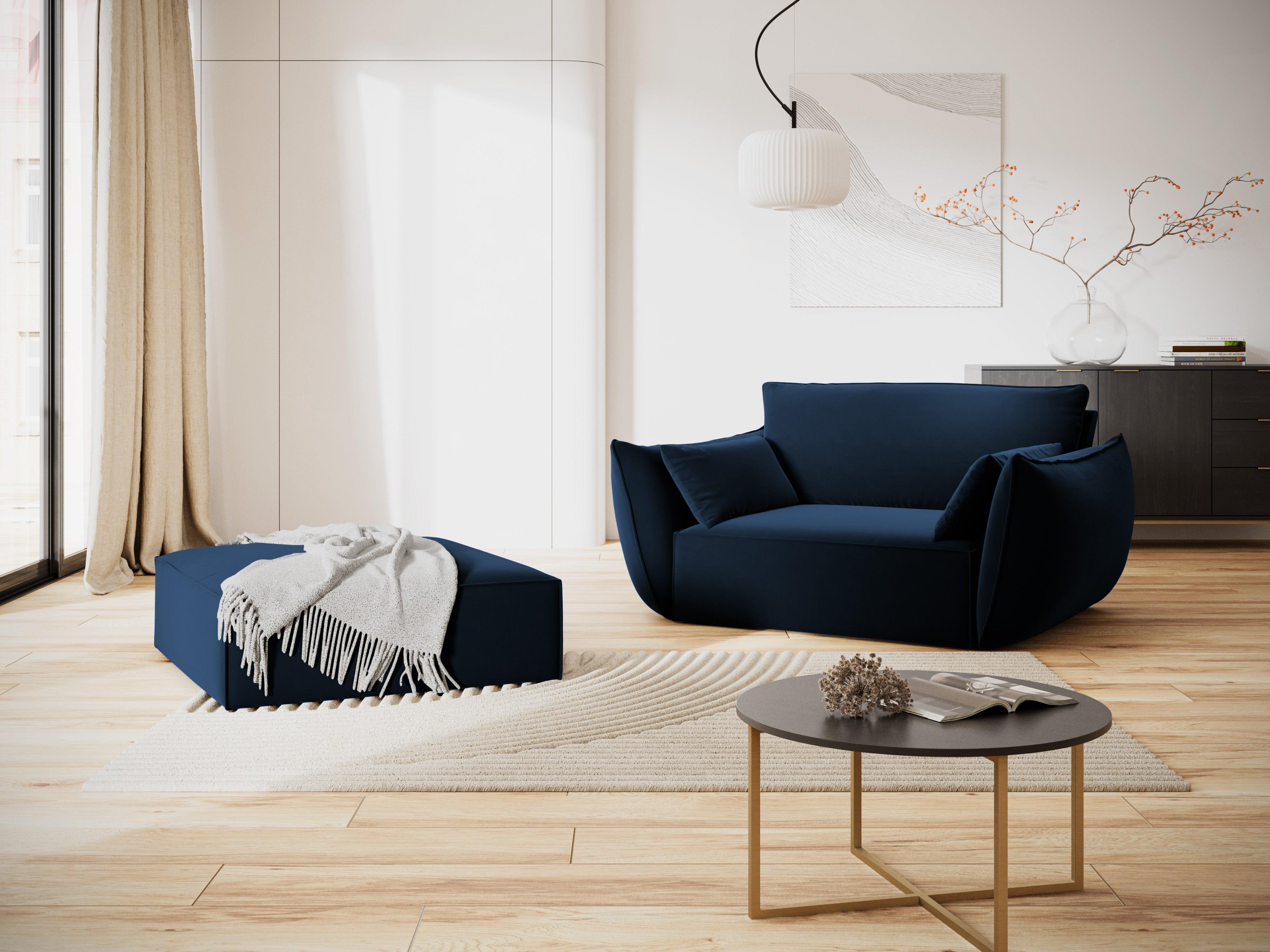 Puf aksamitny VANDA granatowy Mazzini Sofas    Eye on Design